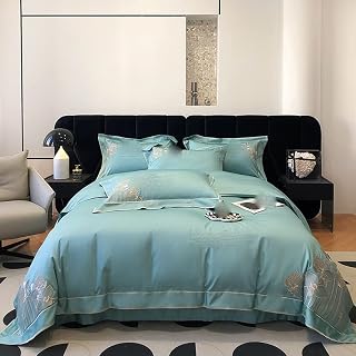 JAHH Lace Kit Long Staple Cotton Embroidery Four-piece Bedding Set All Cotton Embroidery Lace Bedding Items (Color : D, Size : 220 * 240cm)
