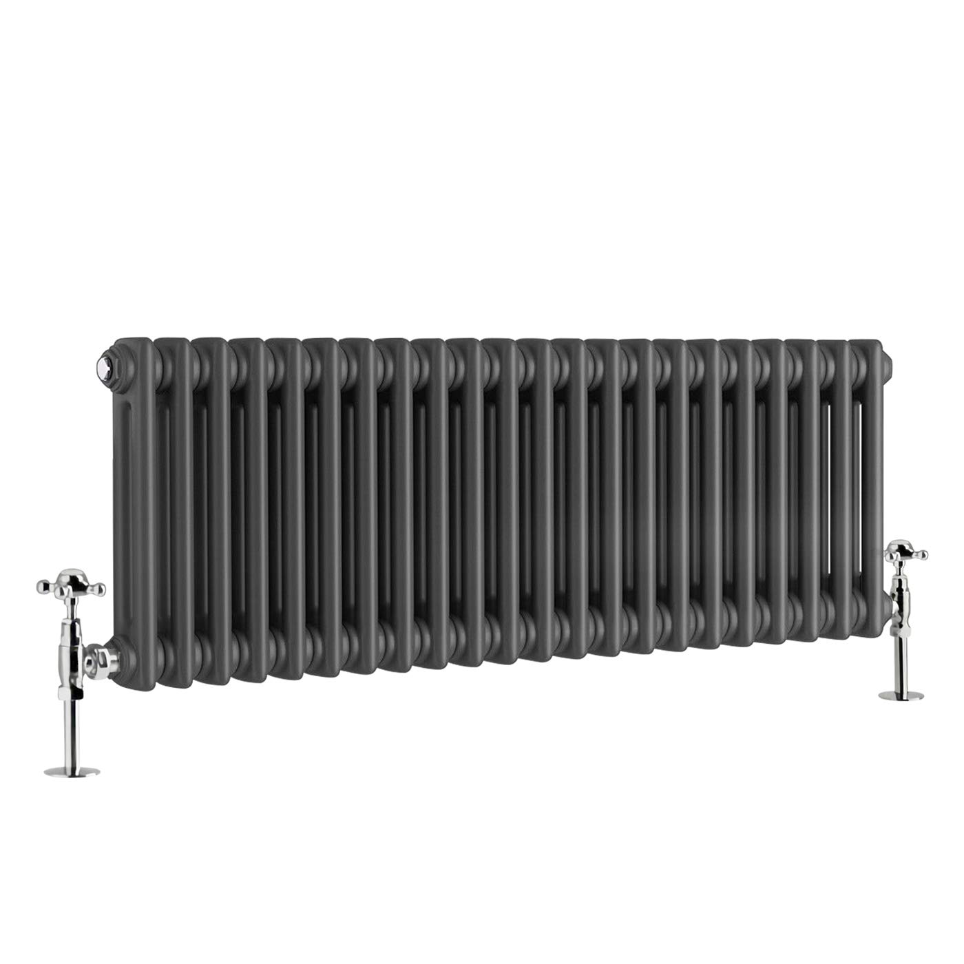 Warmehaus - Traditional Cast Iron Style Anthracite Double Column Horizontal Radiator 300 x 1010mm - Perfect for Bathrooms, Kitchen, Living Room โ image 1