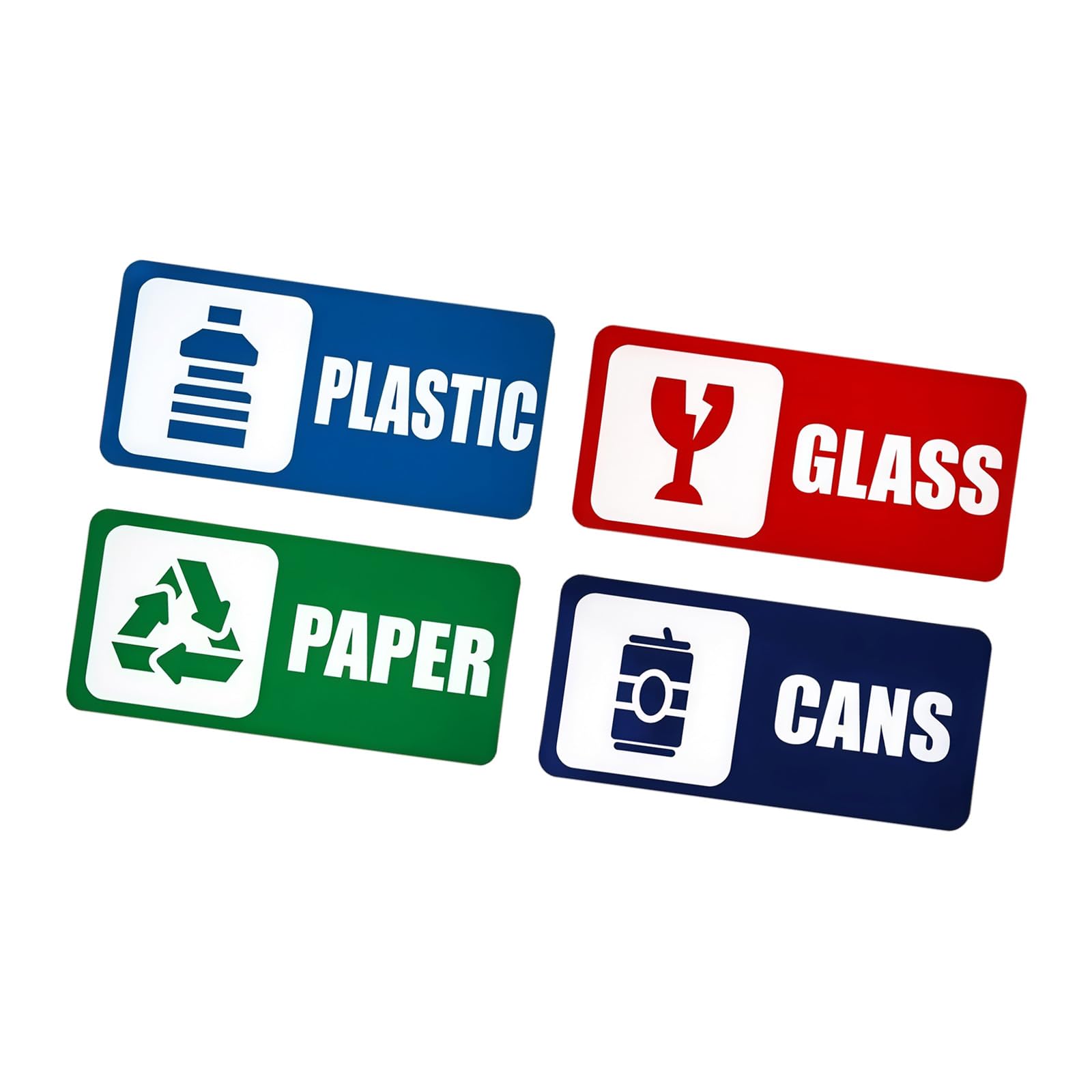 Tsophreniq Of 8 Colorful PVC Recycling Sticker Signs Set for Trash Can Garbage Waste Sorting Weather Resistant Recycle Labels Waterproof Recycling Bin Decal