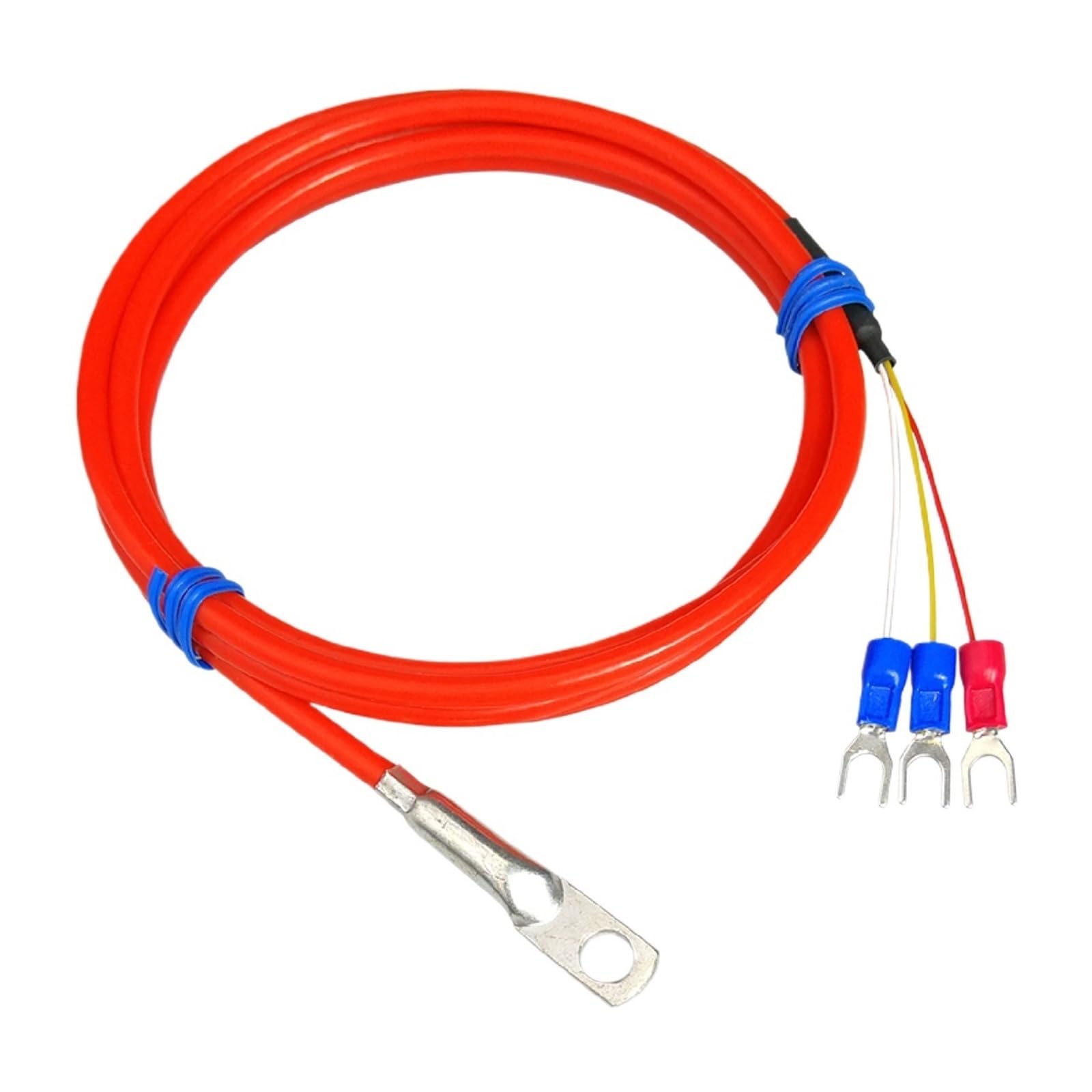 QfUxYYSLD Silicone Surface Temperature Sensor, PT100 Adhesive RTD Probe for Industrial High Temperature Resistance Monitoring of Pipes (Pt100-B-F-1.5M)