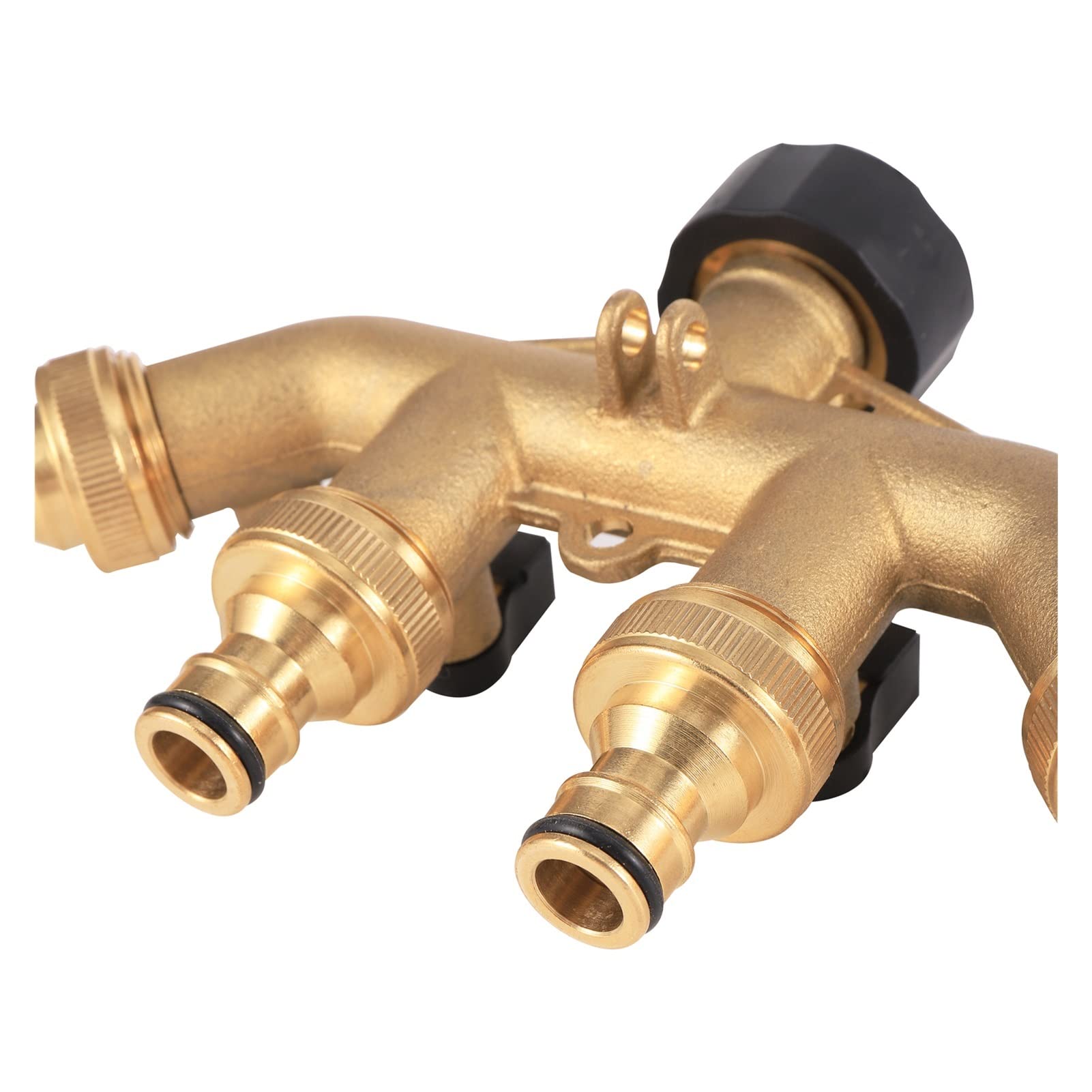 Adaptador de conector de manguera BRASS 3/4 "HILO 4 WAYER GARDER DE AGUA DE AGUA DE AGUA DIVERENTE DE 4 VERDADEROS Hilo femenino 3/4" Válvula de riego (Color : Brown)