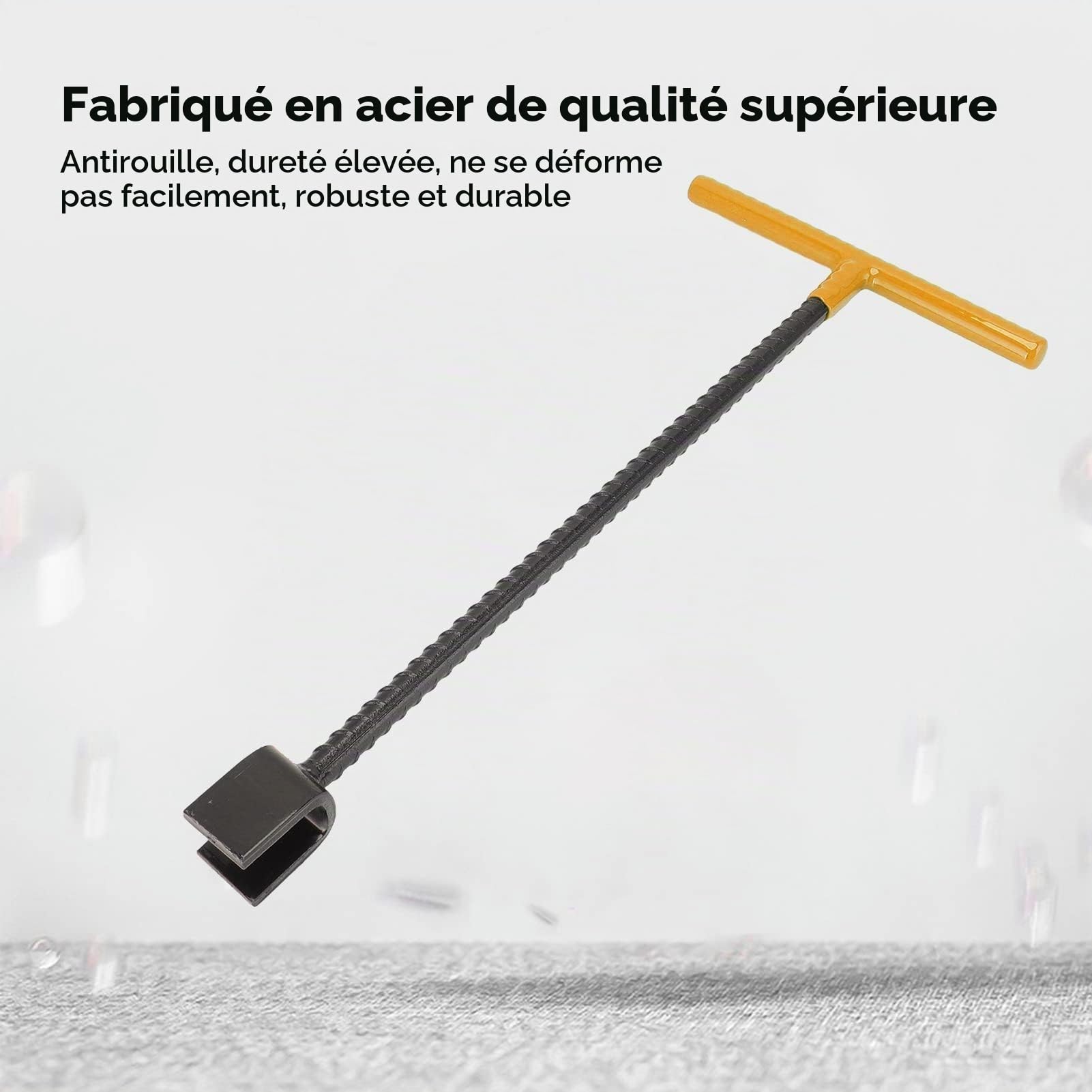 Clé de Vanne d'Eau, Clé en T pour Vanne de Trottoir et Vanne Principale, Jaune