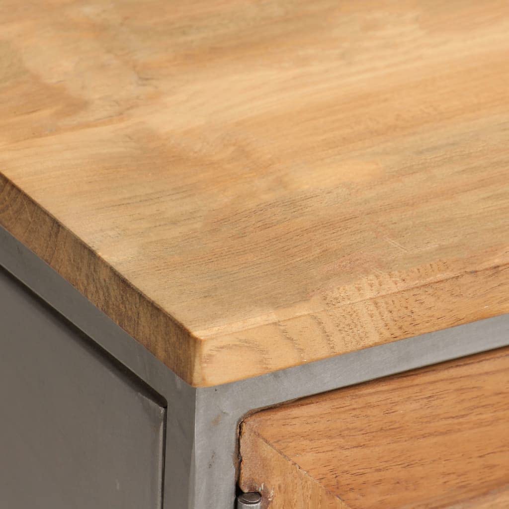 vidaXL TV-Schrank TV-Ständer TV-Einheit Media Center Entertainment Center HiFi Schrank Lowboard mit 1 Schrank Stabiler Stahl Recyceltes Teakholz
