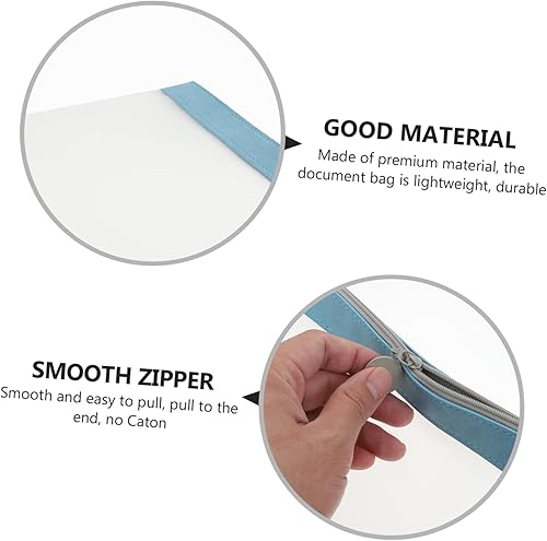 Miniatura 8 de MAGICLULU 2 unidades de contenedores de documentos de oficina, bolsas organizadoras para viajes, carpeta azul, bolsa de recibos, bolsa con