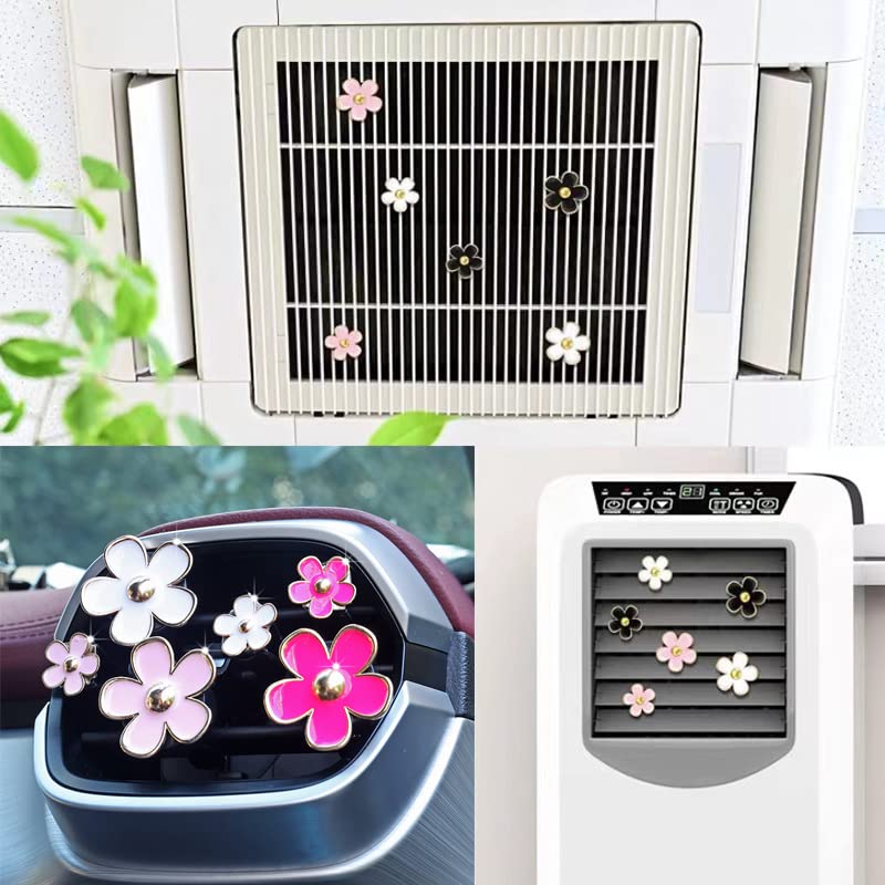 Image of 12 Pcs Daisy Flower Air Vent Clip, BetterJonny Colorful Car Air Conditioning Outlet Clip Car Vent Flowers Daisy Car Decorations for Girls Women Car Interior Decoration (3 Colors)