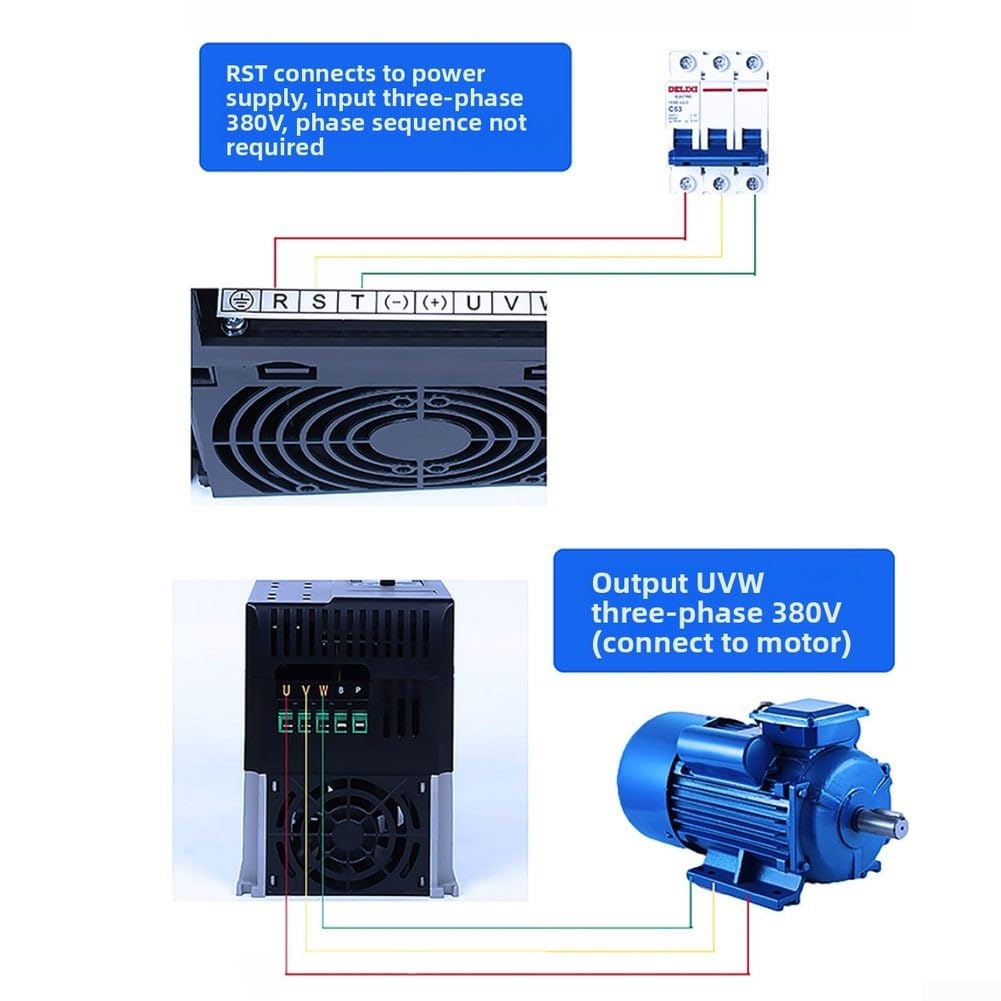 Inverter di frequenza 0,4 KW 220 V Ingresso monofase Uscita trifase Con mantenimento costante di tensione AVR Per la lavorazione del legno Fornitura idrica e automazione industriale