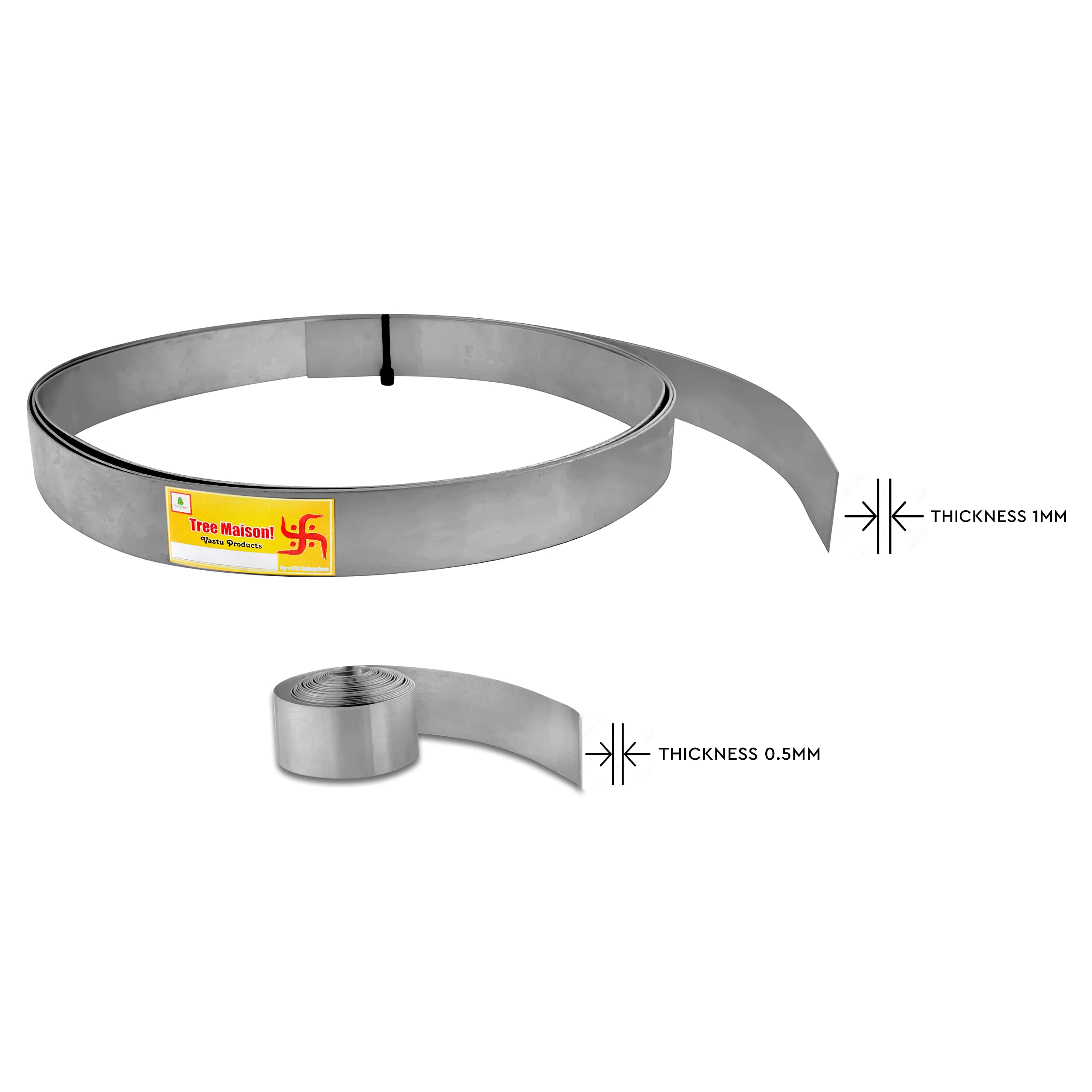 TREEMAISON Iron Strip | 1 INCH | Pack of 1 | Vastu Iron Strip for Toilet | Vastu Remedy | Width-25mm, Thickness-1mm, Length-8 Feet Approx 1