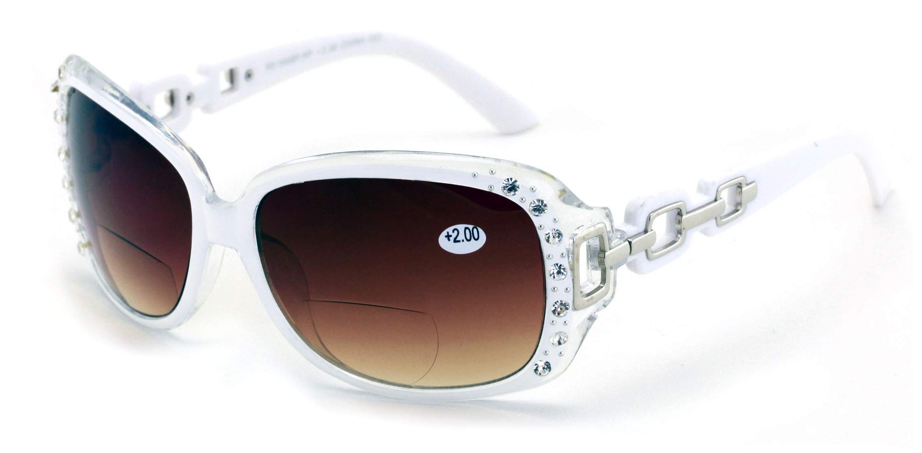 V.W.E. Oversized Rhinestones Women Bifocal Reading Sunglasses Reader Glasses Vintage Outdoor