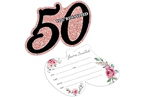 50th Birthday Party Invitations Card with Envelopes for Adults