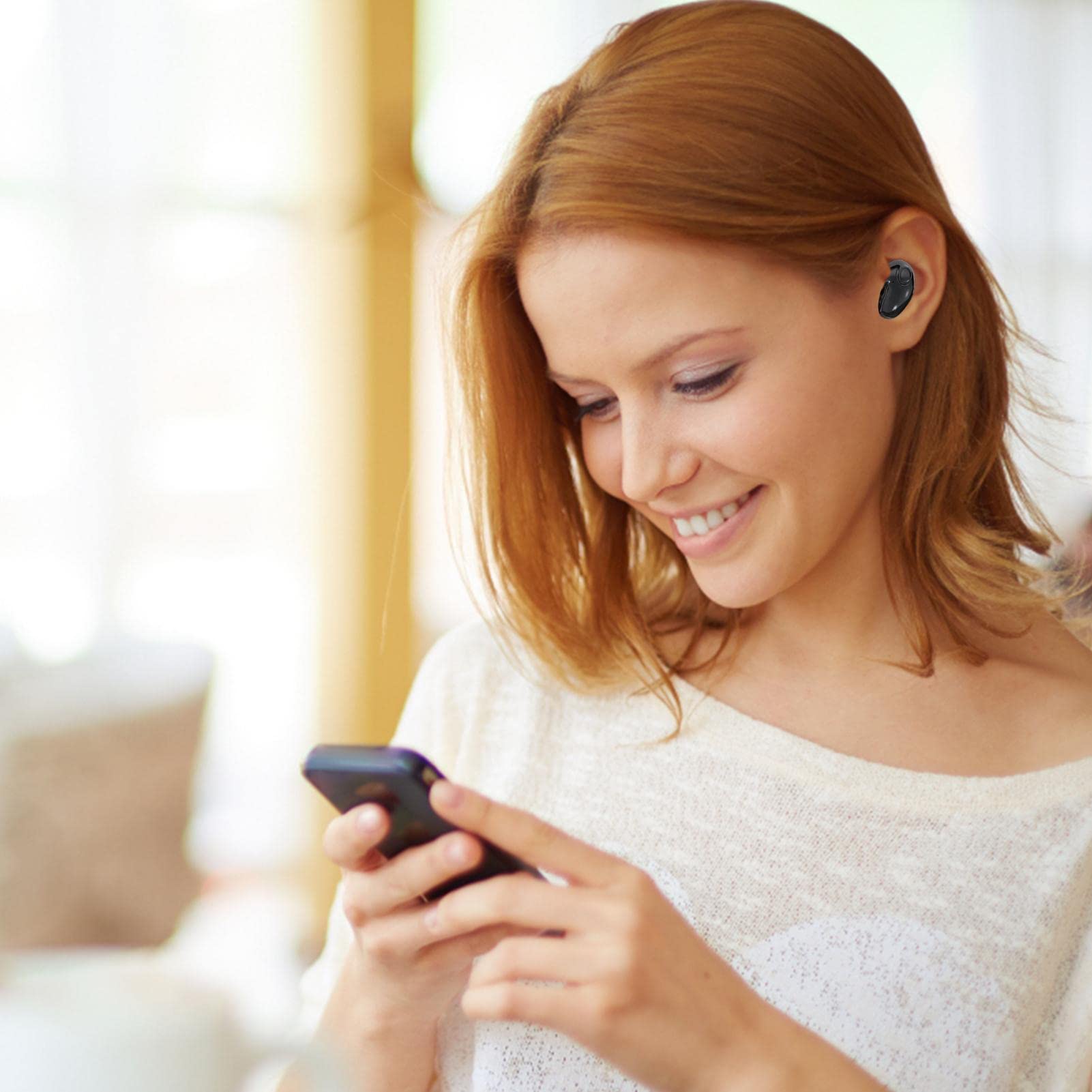 Teksome Écouteurs sans Fil Blue-Tooth | Écouteurs antibruit pour Dormir | Écouteurs Intra-Auriculaires IPX5 | Écouteurs sans Fil pour Les trajets et Le Sport