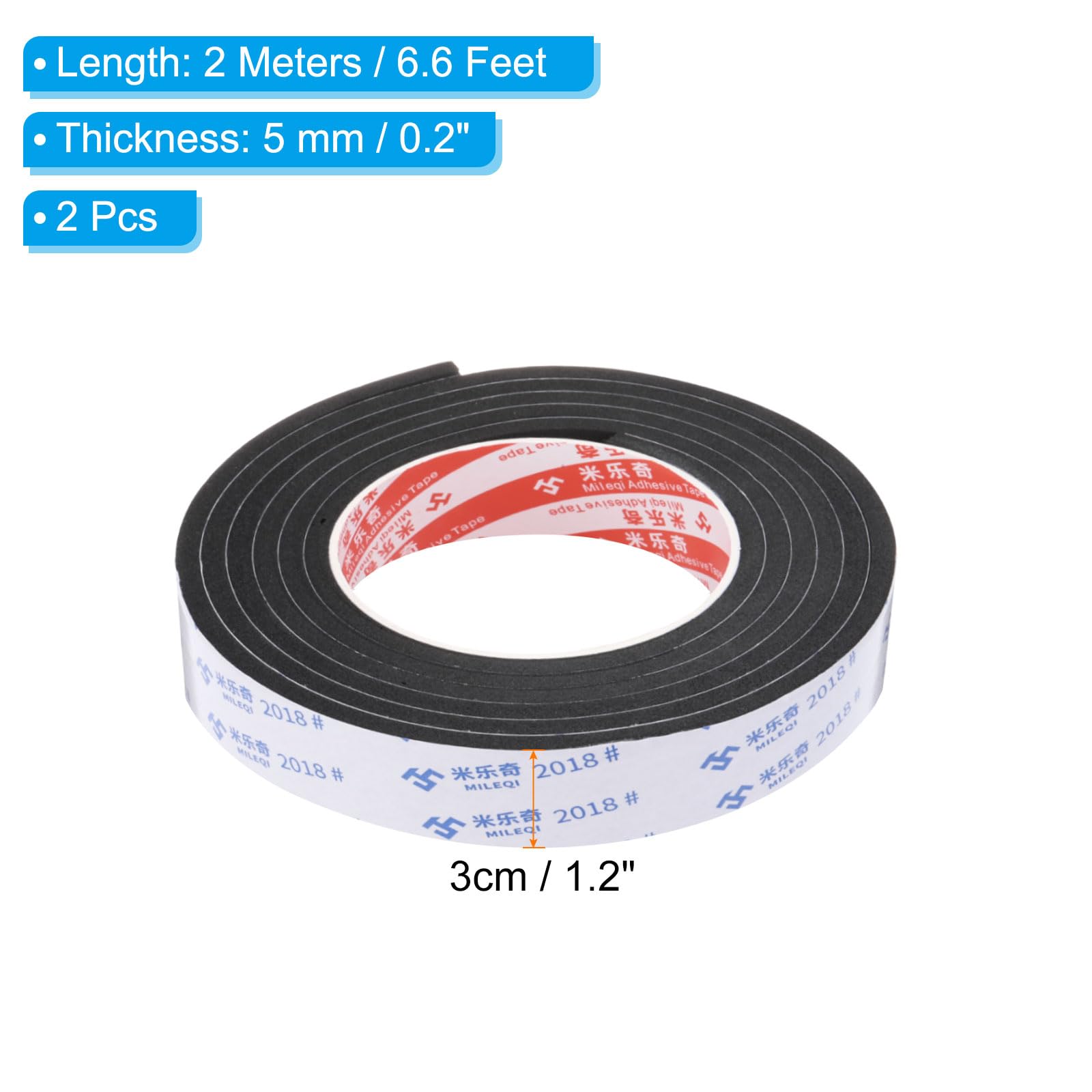 PATIKIL 2m/6.6ft Sealing Foam Tape - Image 2