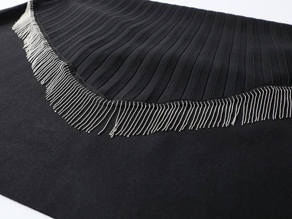 Röcke Damen,Damen-Midirock, Schwarz, Elastisch, Mit Hoher Taille, Gestrickter Quasten-Plisseerock, Hüftumwickelter A-Linien-Swing, Gerüscht, Herbst-Winter, Lange Röcke Für Mädchen, Damen