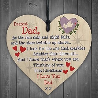 RED OCEAN Christmas Memorial Dad Tree Bauble Gift Memory Hanging Plaque Decoration Sign Fathers Day