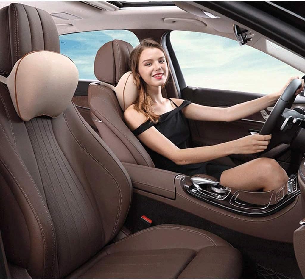 JSEIAJB Car Headrest Pillow Memory Foam - Neck Pillow Support for Driving Adjust Height