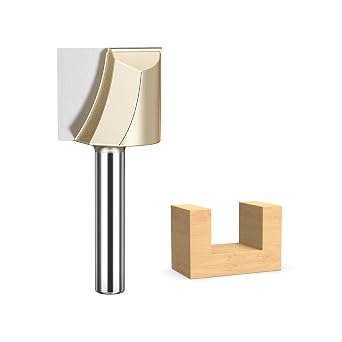 HUHAO Straight Router Bit Set 1/4" Shank, Double Flute Straight Bit Dado Straight Cut Router Bit, Cut Dia 7/8", Straight Router Bit for Woodworking Groove