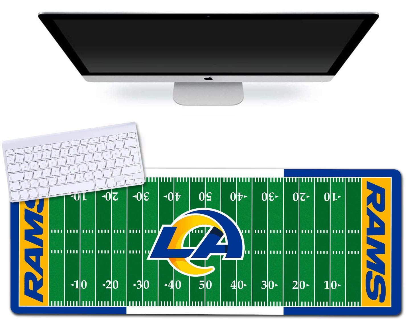 Large Gaming Mouse Pad, Mousepad with Non-Slip Rubber Base for Laptop Computer Desktop Keyboard,Football Fans Boy Husband Gift Yellow Design Mat