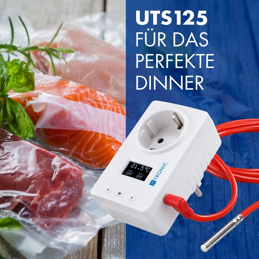 UTS 125 - Interruptor digital de temperatura con sensor para refrigeración y calefacción, termostato de 230 V