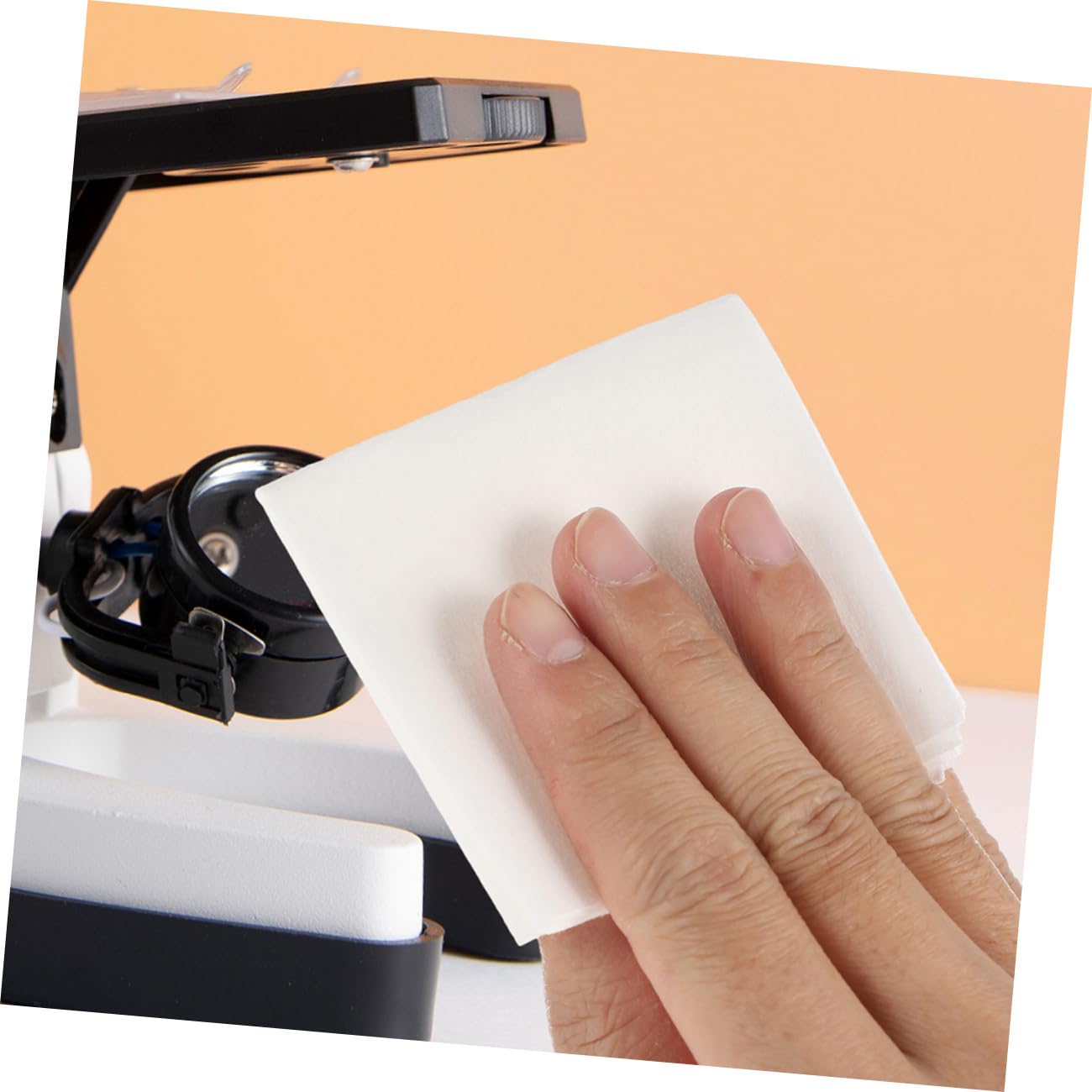 Abaodam Lingettes sans Peluche Tissu Non Tissé Blanc Papier Nettoyant Haute Absorption D'huile 1200 pour Lentilles de Caméra et Microscope pour Laboratoires et Équipements Fragiles