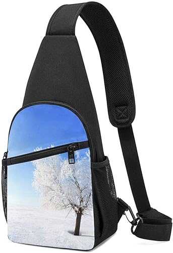Amazon 斜めがけ メンズalone Tree In The Snow チェストバッグ メンズ おしゃれ 軽量撥水 大容量 Ipad Mini収納可能 多機能レジャーバックパック 旅行 通勤 通学 ボディバッグ ワンショルダー
