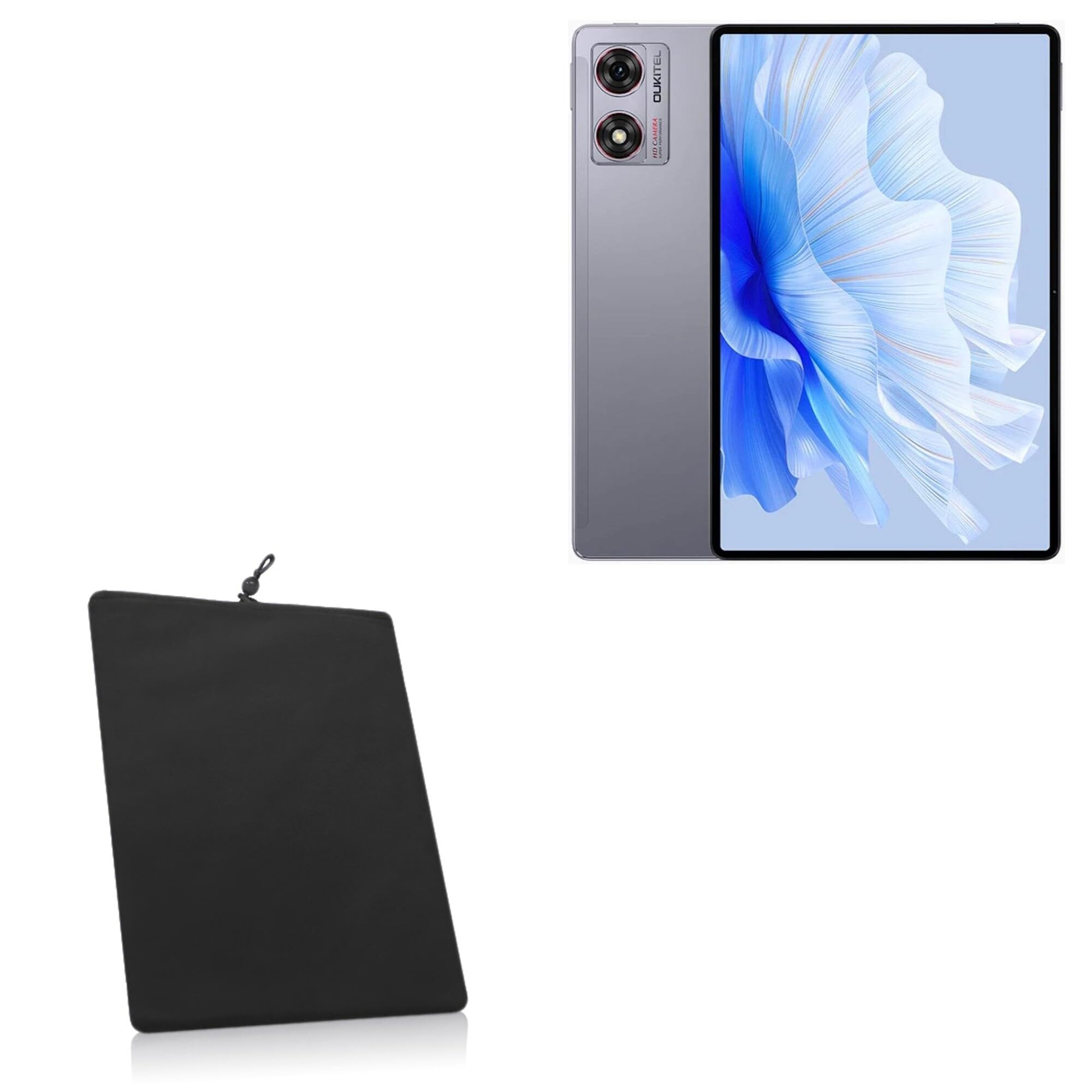 BoxWave Case Compatible with Oukitel OT8 - Velvet Pouch, Soft Velour Fabric Bag Sleeve with Drawstring - Jet Black