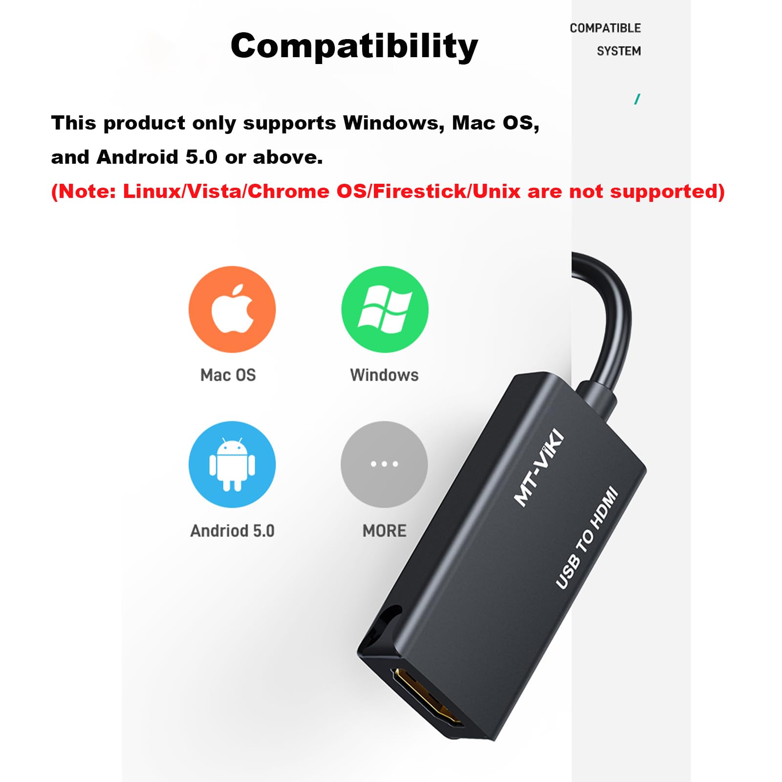 Amazon.com: MT-VIKI USB 3.0 to HDMI Adapter, USB 3.0 to HDMI Male