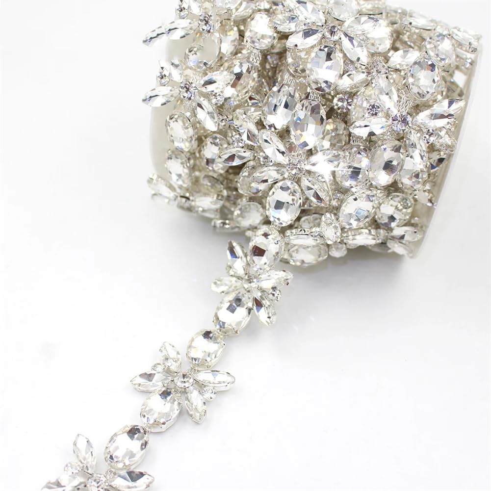Ruban de strass cristal AB scintillant pour customisation textile et mercerie