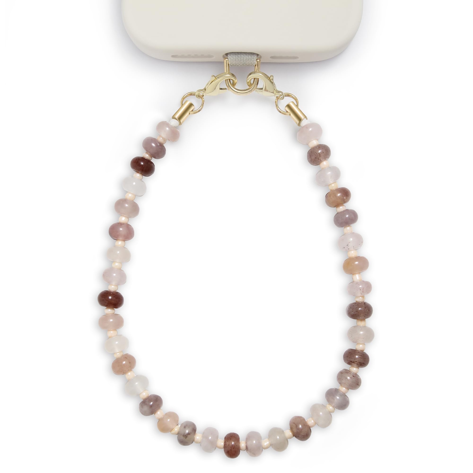 POSADINA Natural Stone Phone Charm, Beaded Healing Phone Wrist Strap, Handmade Cellphone Chain Lanyard with Tether Tab