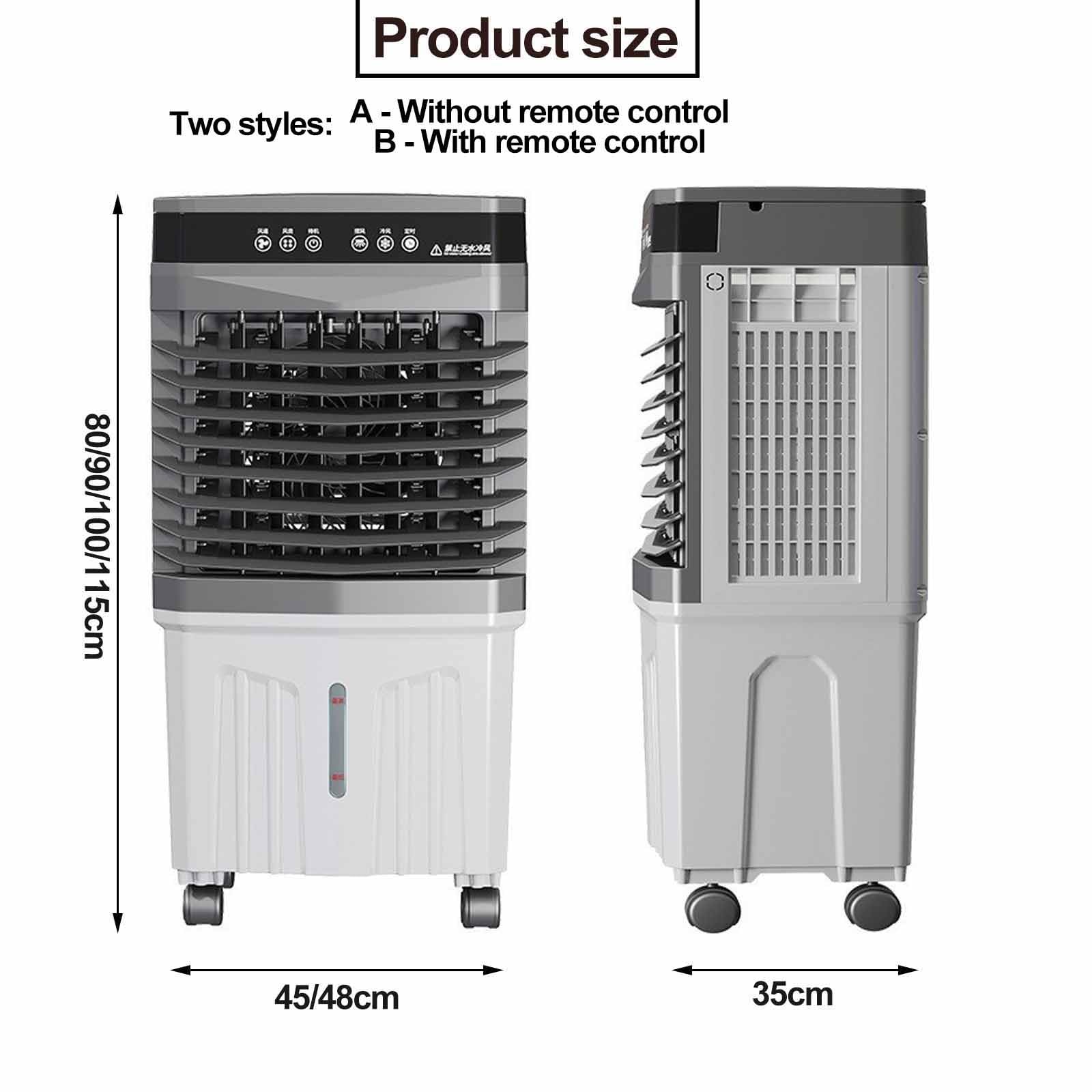 Raffrescatore evaporativo, ventola di raffreddamento ad acqua a 3 velocità | Ampio serbatoio dell'acqua, bassa rumorosità, 150 W, ampia oscillazione 120°, per soggiorno garage camera da letto(A,40L)