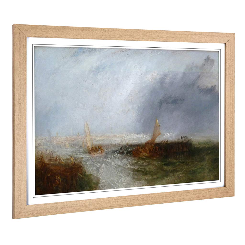 Big Box Art Framed Print of J.M.W (Joseph Mallord William Turner) Seascape Design | Wall Art Picture| Home Decor for Living Room, Bedroom, Office, Oak, A2 / 24.5x18 Inch / 62x45cm