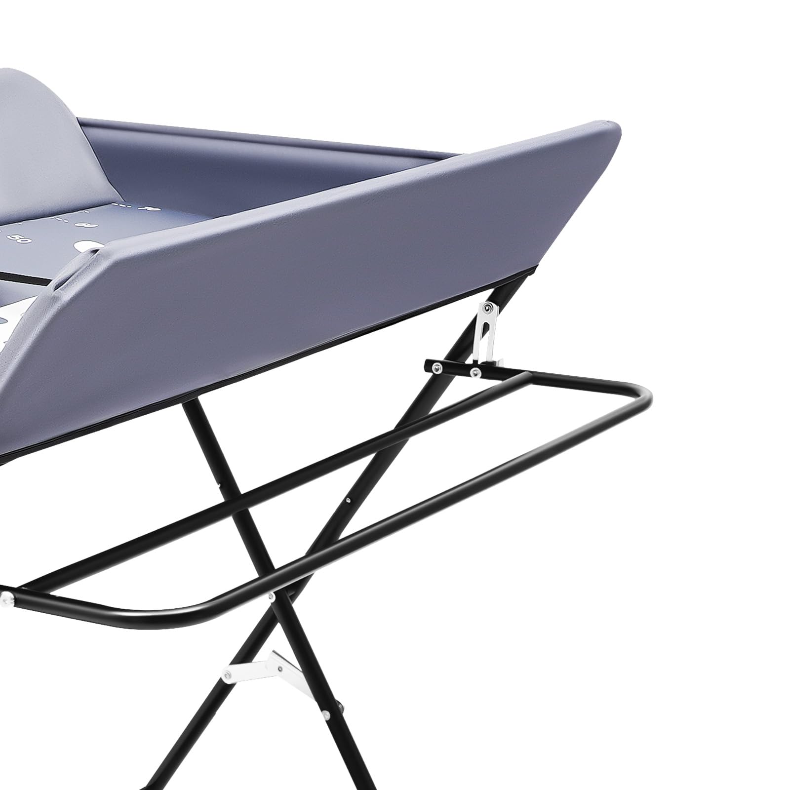 Gris oscuro plegable bebé cambiador altura ajustable pañal infantil estación de enfermería con barra colgante bolsa de almacenamiento estante abierto y ruedas con cerradura Dresser pañal