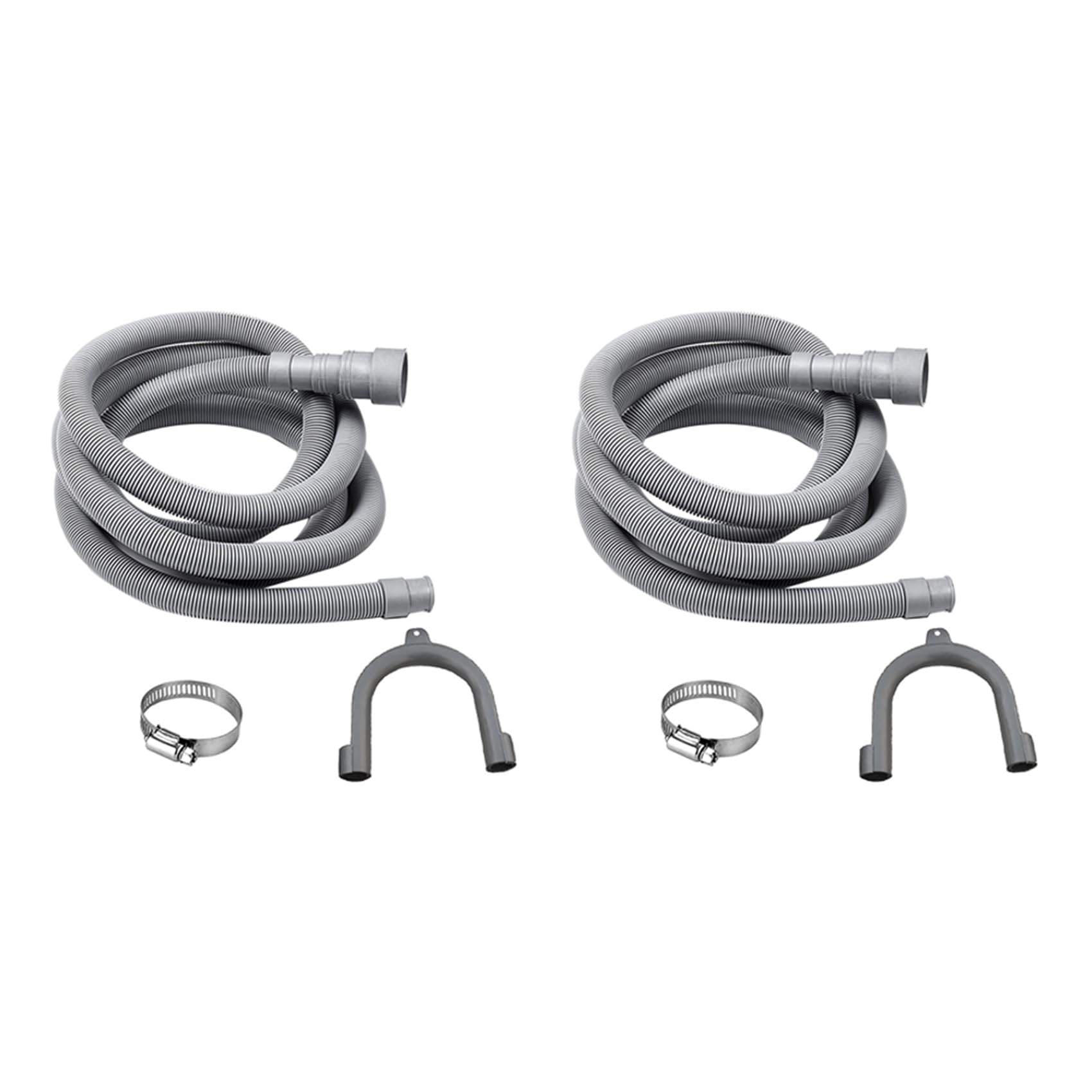 Hndhbfgrt Gray 2X Drain Hose Extension Set Washing Machine Hose 13Ft, Include Bracket Hose Connector And Drain Hoses Hose Clamps
