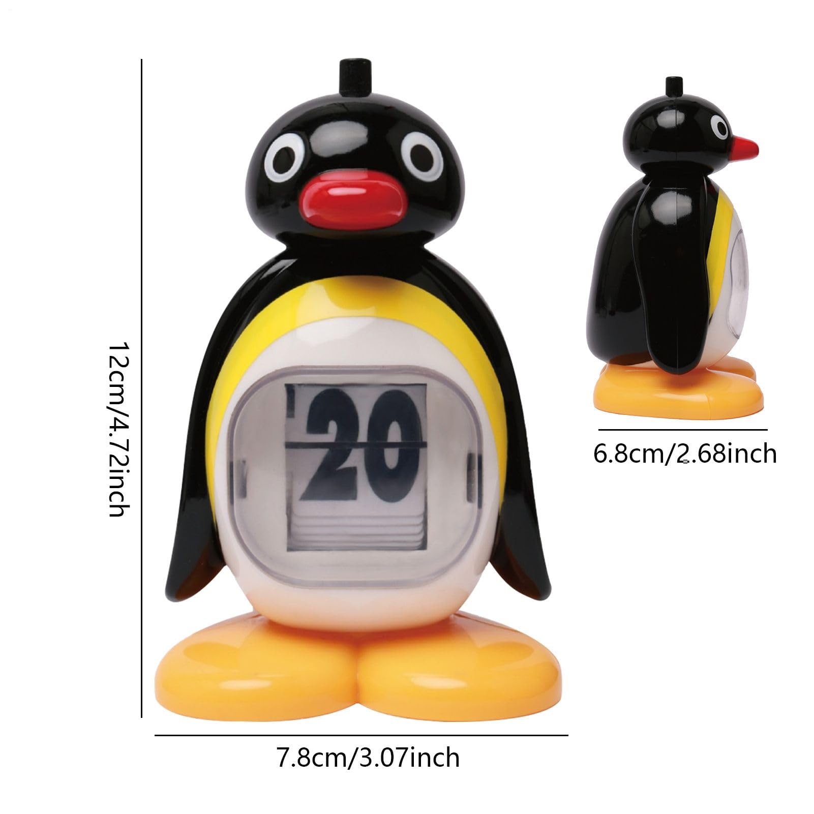 Kalendarz z pingwinem, dekoracja ze zwierz?tami, 8 x 6 x 10 cm naciskaj?ca wieczna ozdoba biurko, prezent urodzinowy retro, dekoracyjny element artystyczny do salonu, domu, miejsca pracy