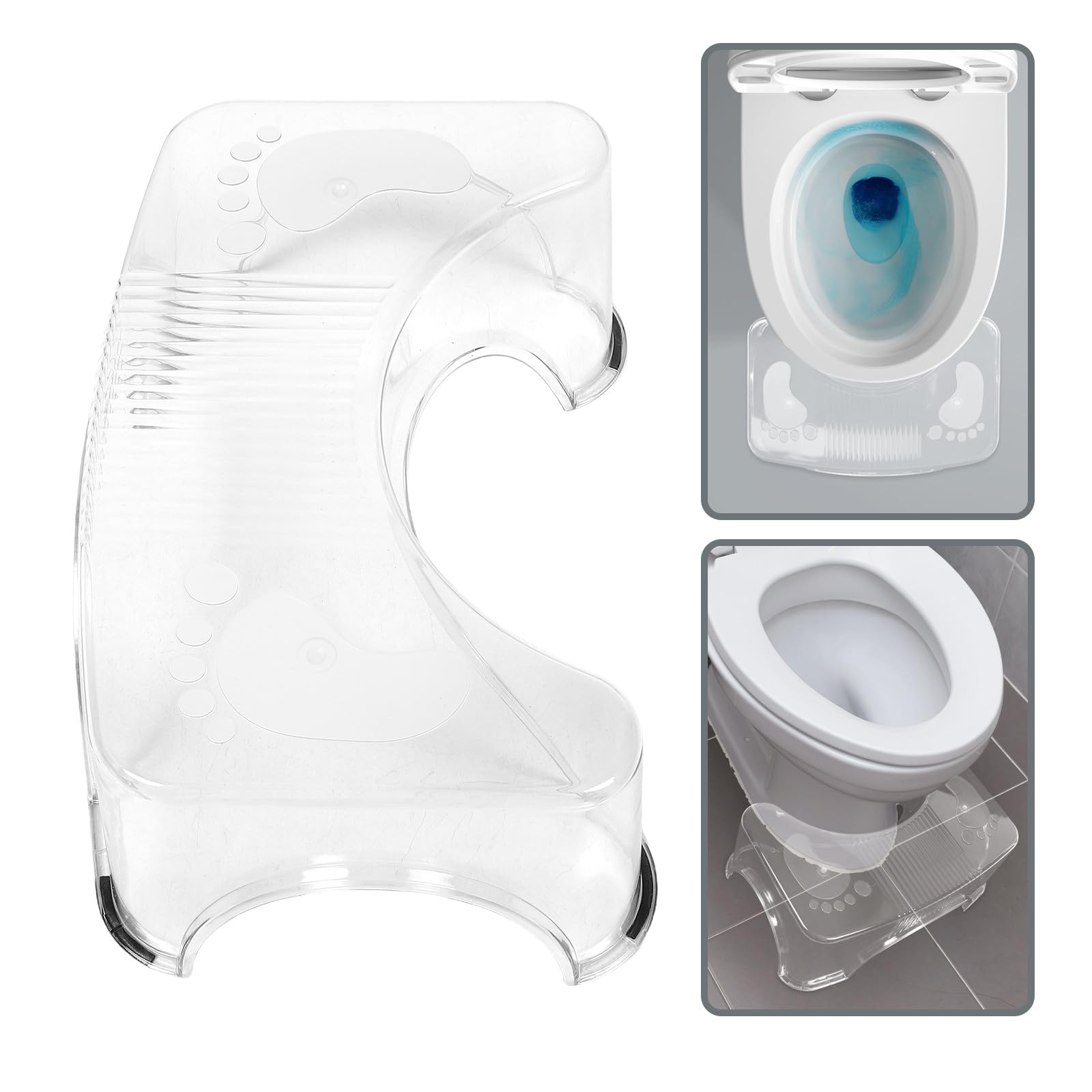 Taburete Entrenamiento del Baño Transparente Multifuncional de Pet Antideslizante Ligero y Moderno para Baño y Hogar Adecuado para Niños y Personas Mayores
