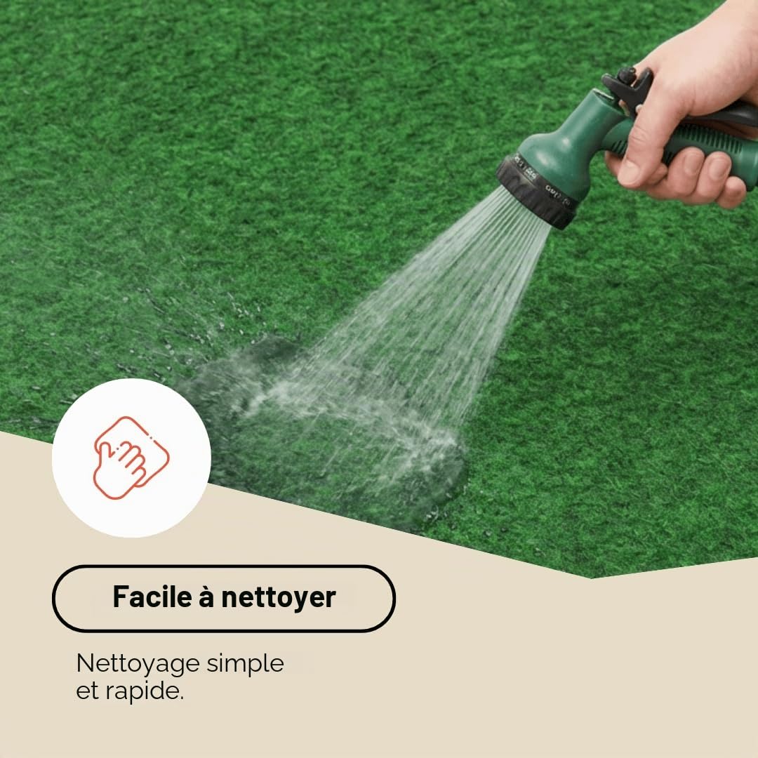 TAPISO Pemba Gazon Synthétique Extérieur au Mètre Faux Gazon Synthétique Moquette d'Exterieur Antidérapant Balcon Terrasse Jardin Vert Résistant Épaisseur 2 mm 400 x 400 cm