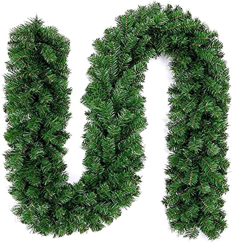 9FT Guirnalda de Navidad, Guirnalda de Abeto de Navidad,para escaleras, Chimenea, barandilla, Porche Delantero, Vacaciones, Boda, decoración de Fiesta de Navidad(2,7 Metros,220 Cabezas) Cover