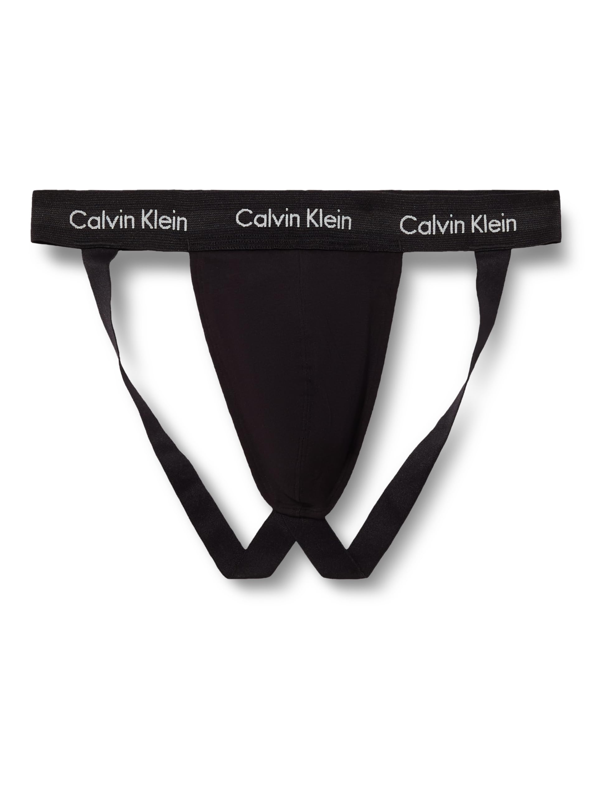 Calvin Klein Herren Jock Strap Sportunterwäsche Stretch Baumwolle 3er Pack, Blau (Black W Plein Air Logo/Black W Po), L