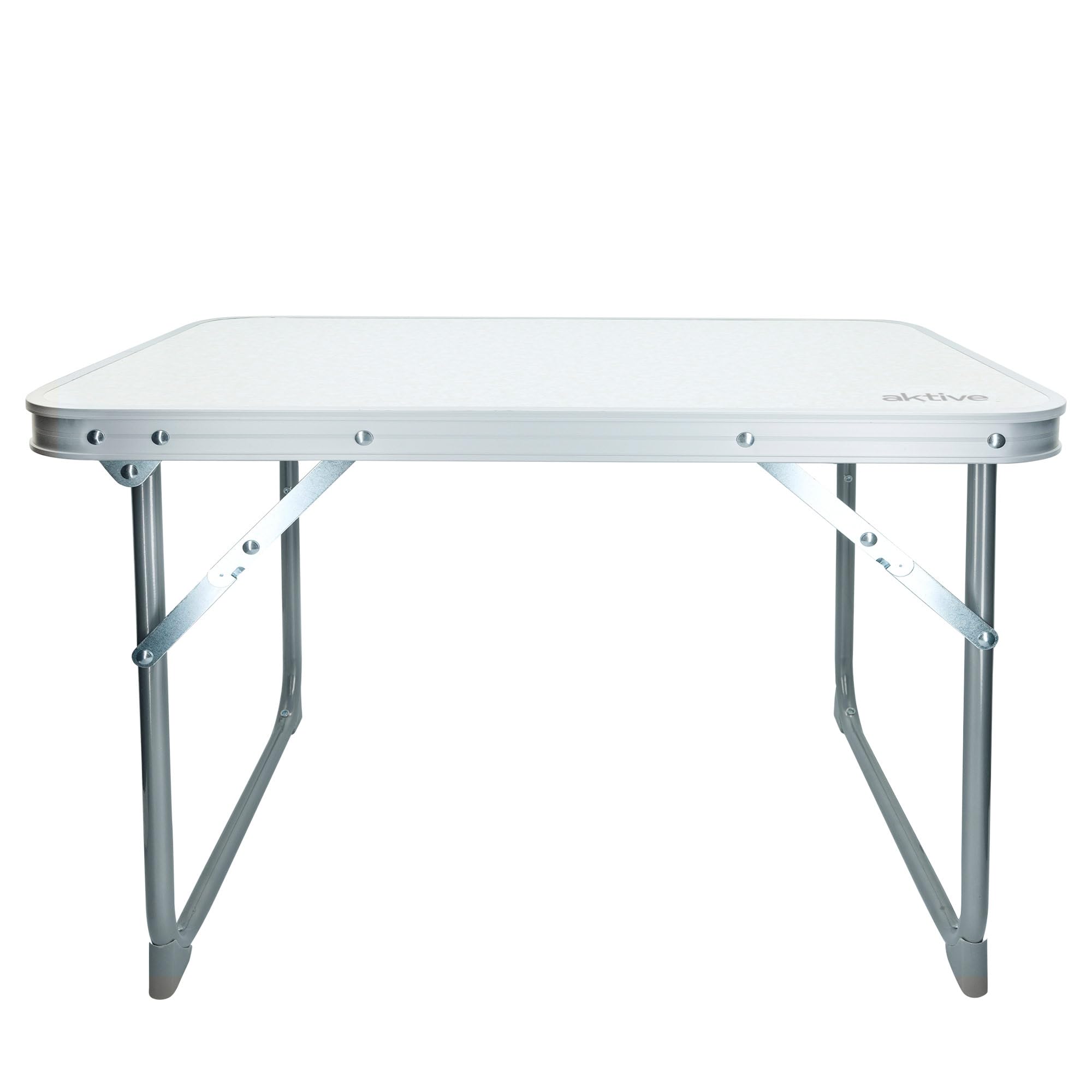 AKTIVE Tavolo da spiaggia pieghevole 60x40x40cm bianco metallo legno campeggio