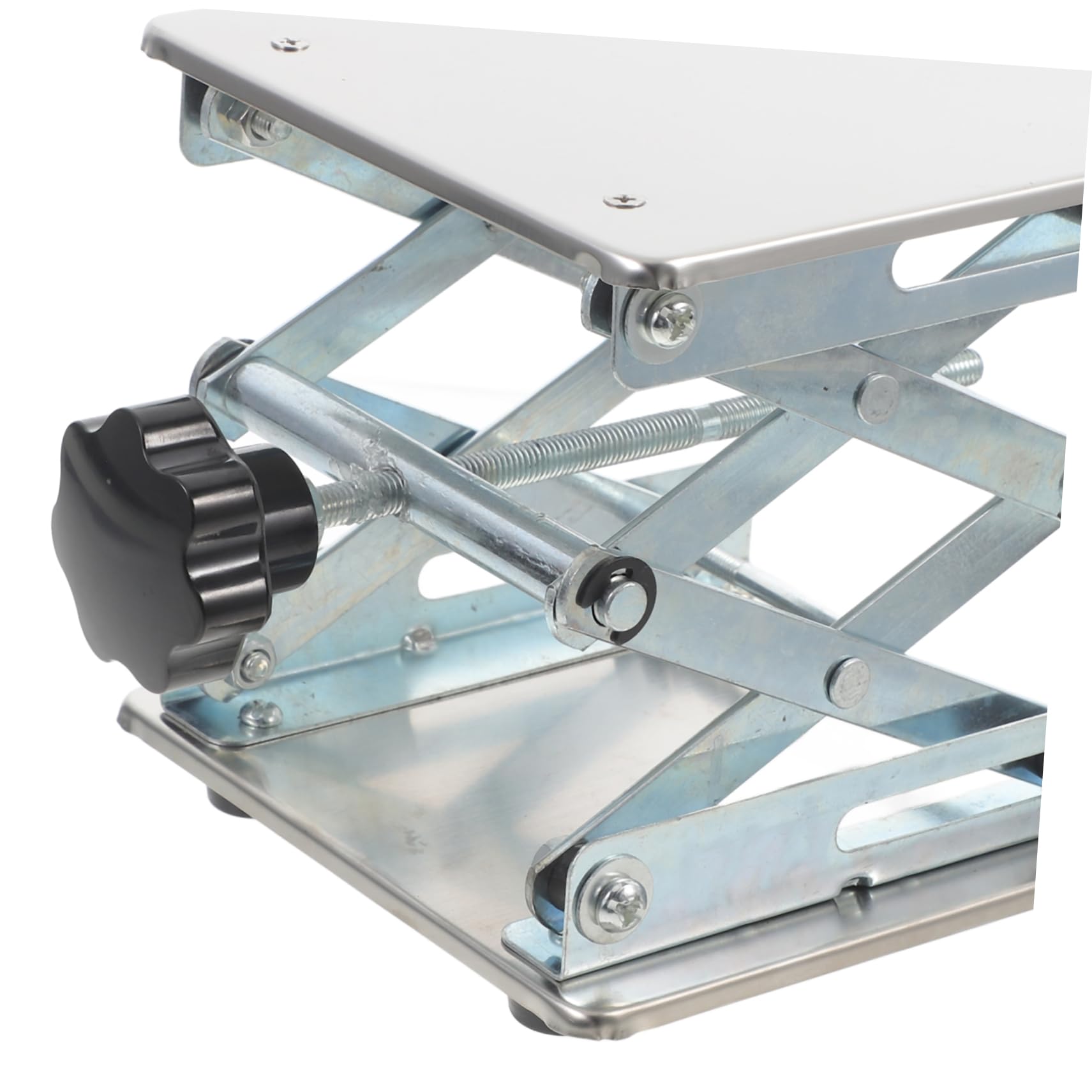 Zerodeko laboratorio stand di supporto jack del laboratorio scientifico per sollevare regolabile piattaforma di sollevamento sollevatore a forbice Acciaio inossidabile Silver