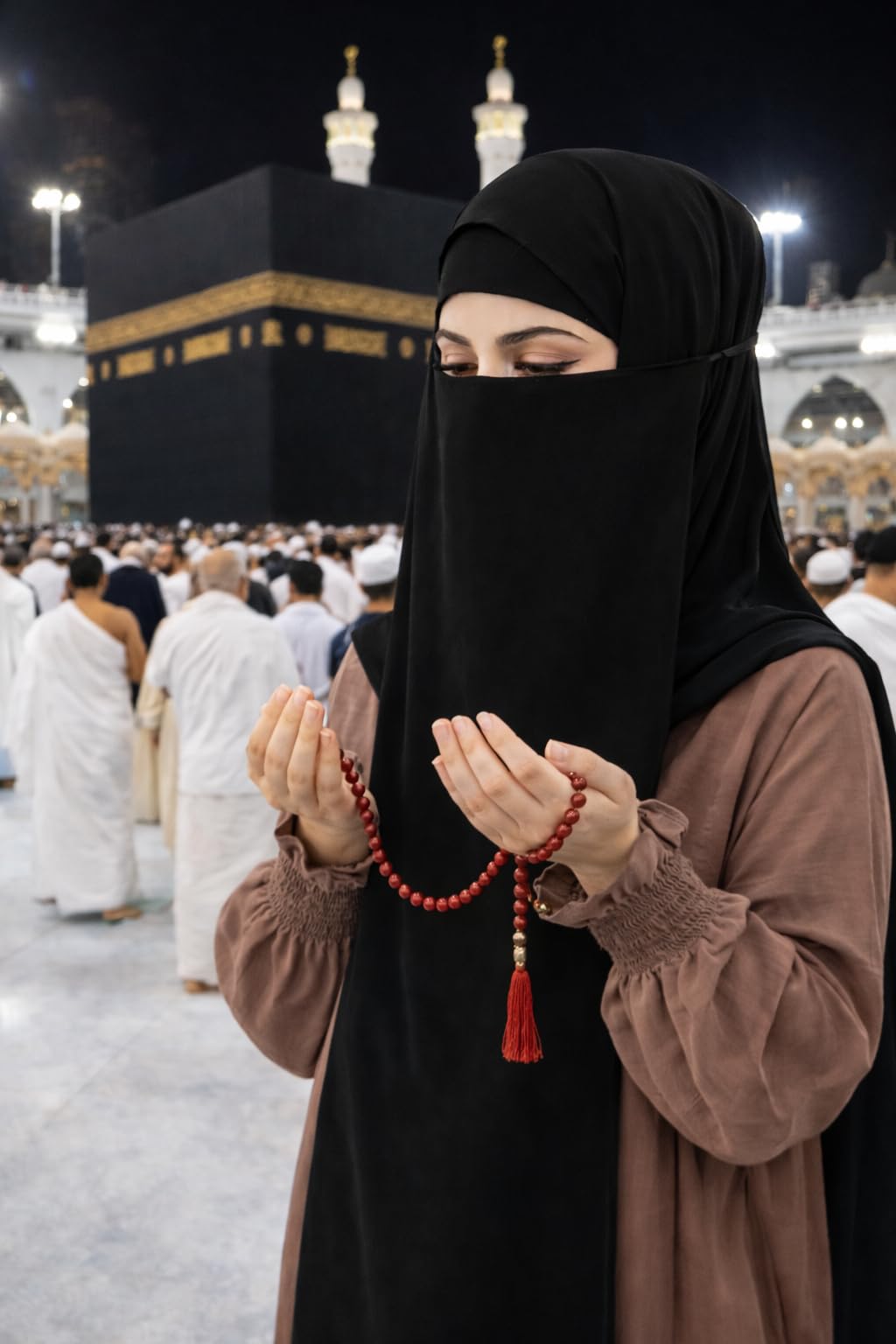 NAJMA Nikab Luxe en Soie de Médine – Voile Intégral Premium pour Femme Musulmane – Finition Haute Couture, Tissu Ultra Doux & Léger – Confort Élégance & Pudeur