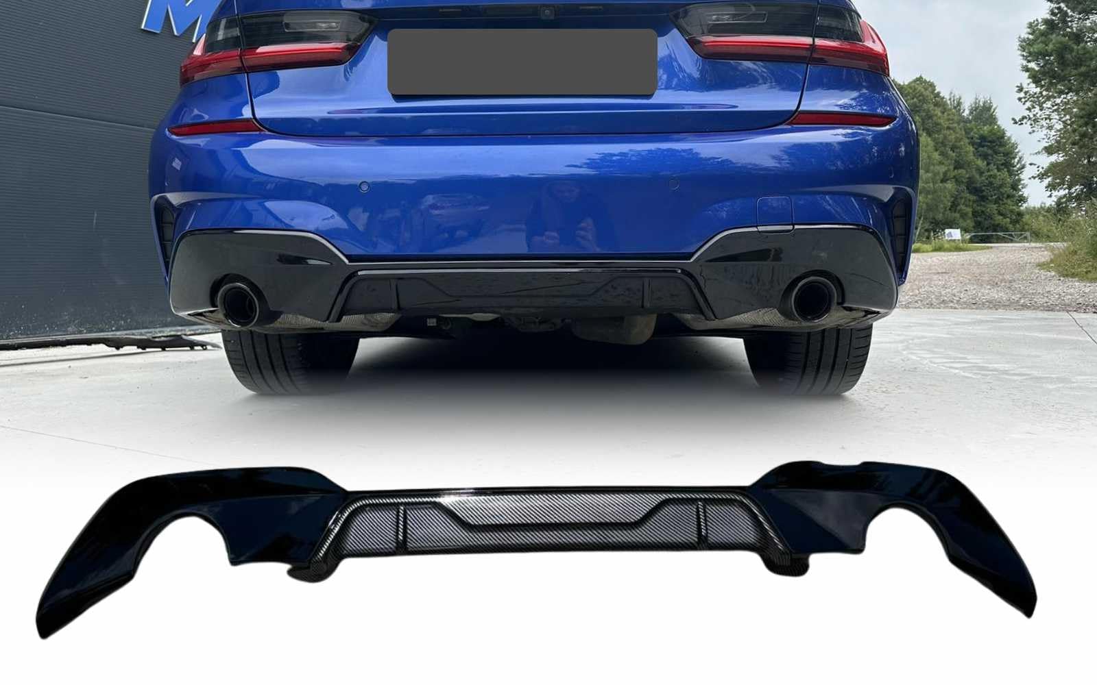 MpTuned G20 G21 Pre-LCI Diffuseur Aspect Carbone pour 320i 320d 330i 330d M Sport 2019 2020 2021