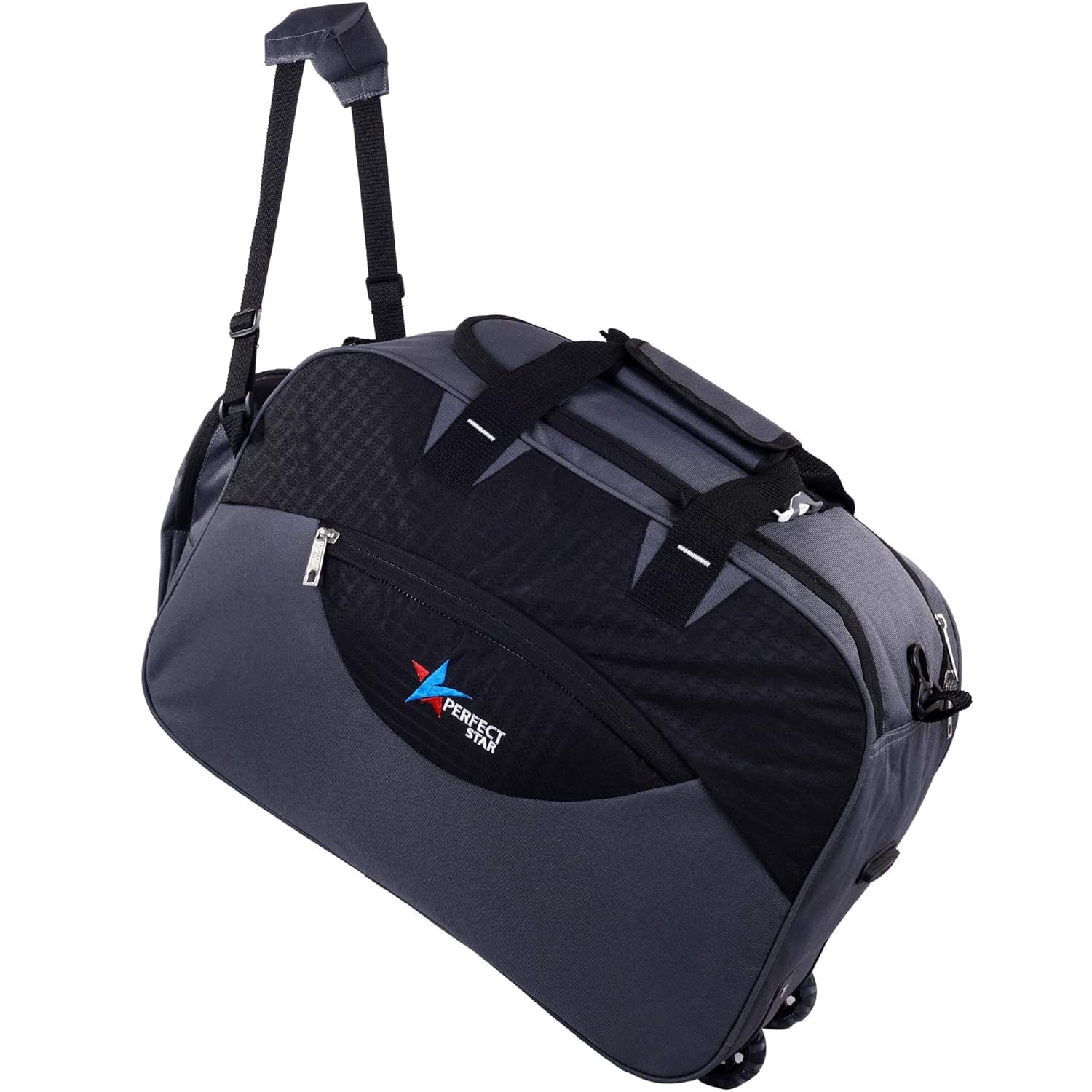 Duffle Trolley Bags for Travel with Wheel 60Litre (Grey Black)-picture-44