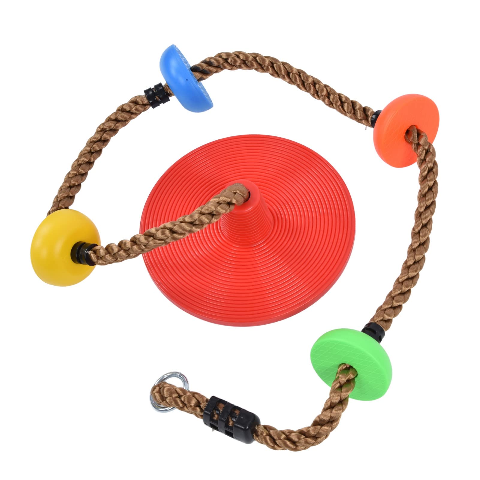 Rengue Altalena a Disco con Corda da Arrampicata per Bambini, Gioco | Plastica Ad Alta Resistenza, Base da 30 Cm, Corda da 185 Cm, Robusto per Appendere Agli Alberi, Superficie Liscia e per i