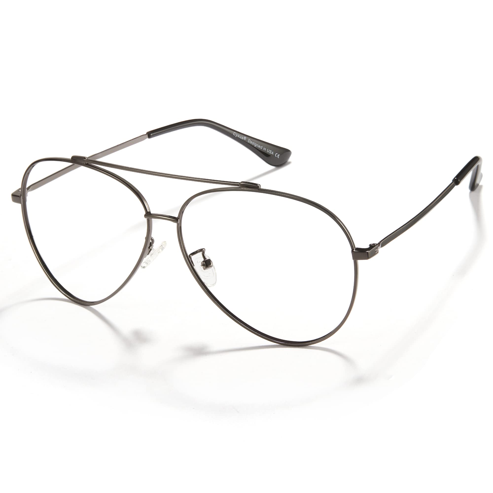 Cyxus Davos French Ma-con Style Aviator Glasses Blue Light Blocking Eyeglasses for Computer UV Protection Anti Eyestrain 8805