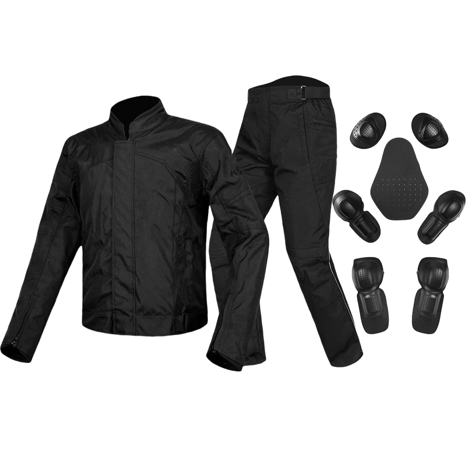 Chaqueta de Moto Impermeables Traje,Motocicleta Chaquetas a Prueba de Viento Equipo de Protección de Cuerpo Completo Blindado Otoño Verano Invierno para Hombres (Negro,XXL)