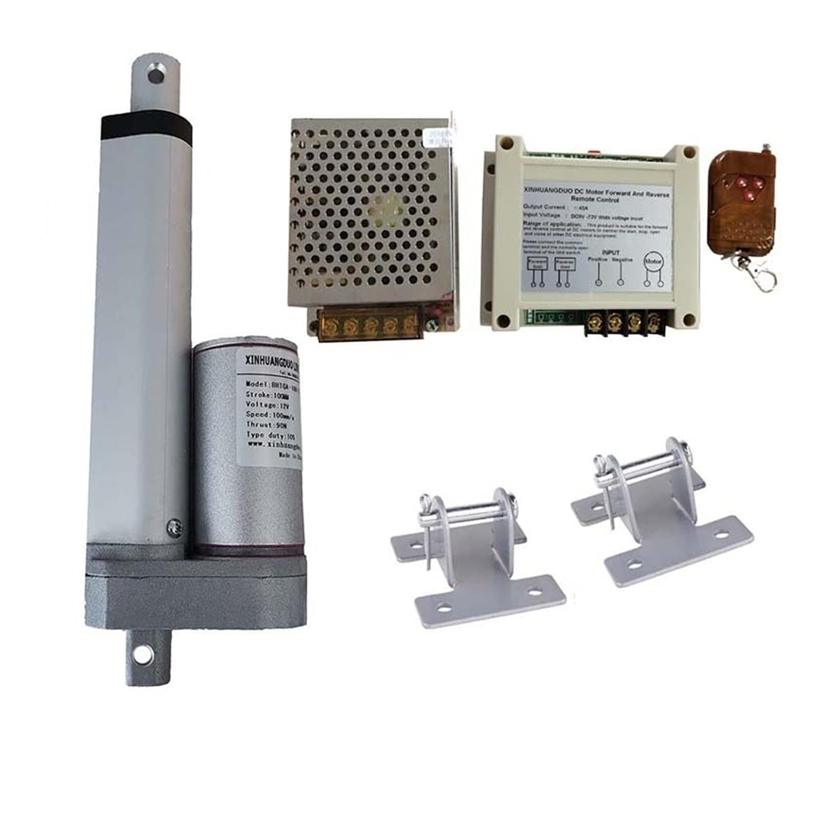 Actuador eléctrico Actuador lineal eléctrico de 12V con control remoto de la fuente de alimentación Soporte de la fuente de mano 25 mm 50 mm 75mm 100mm 150mm for la ventana de la puerta del garaje Pro