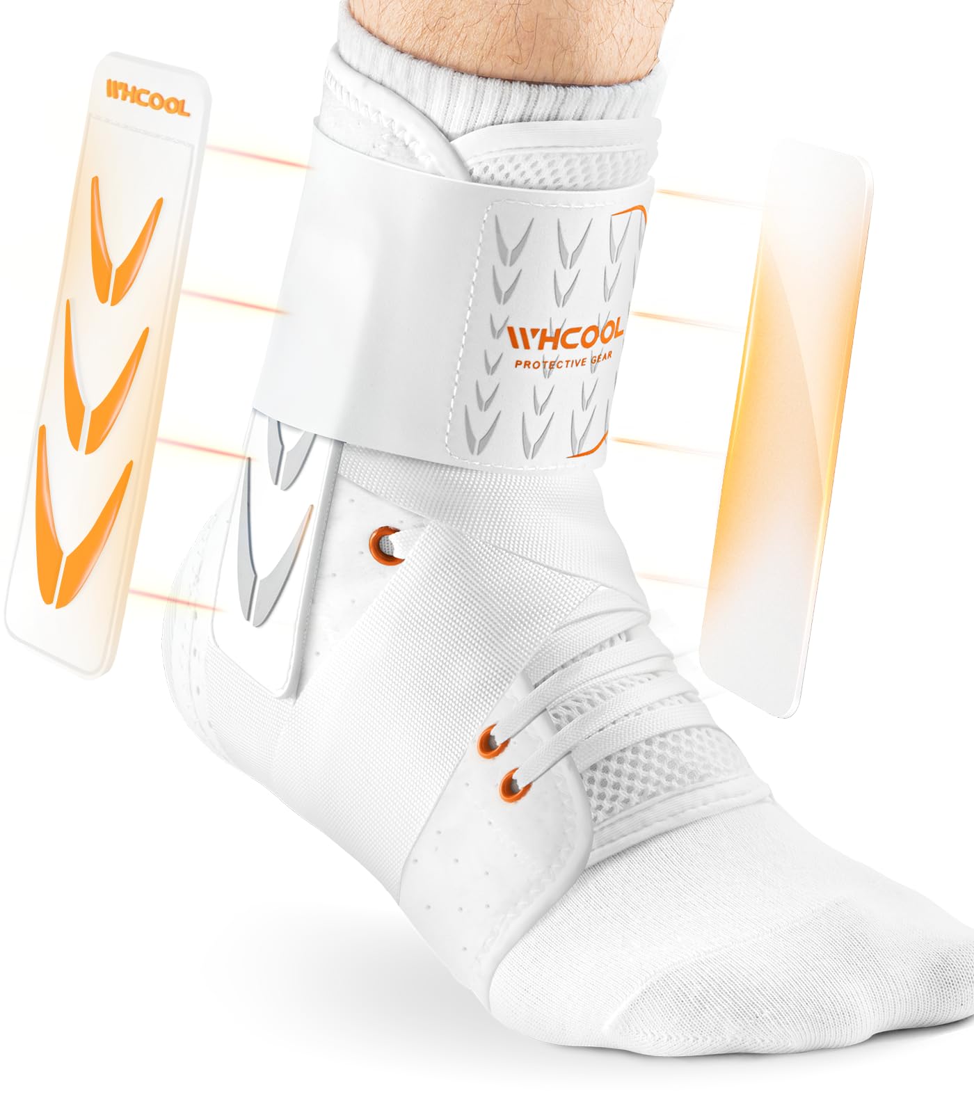 WHCOOL Knöchelbandage für verstauchte Knöchel, Klettverschluss, atmungsaktiv, mit 2 Stützpads, Stabilisator für Damen und Herren, Verhütung fußbandage, Sport