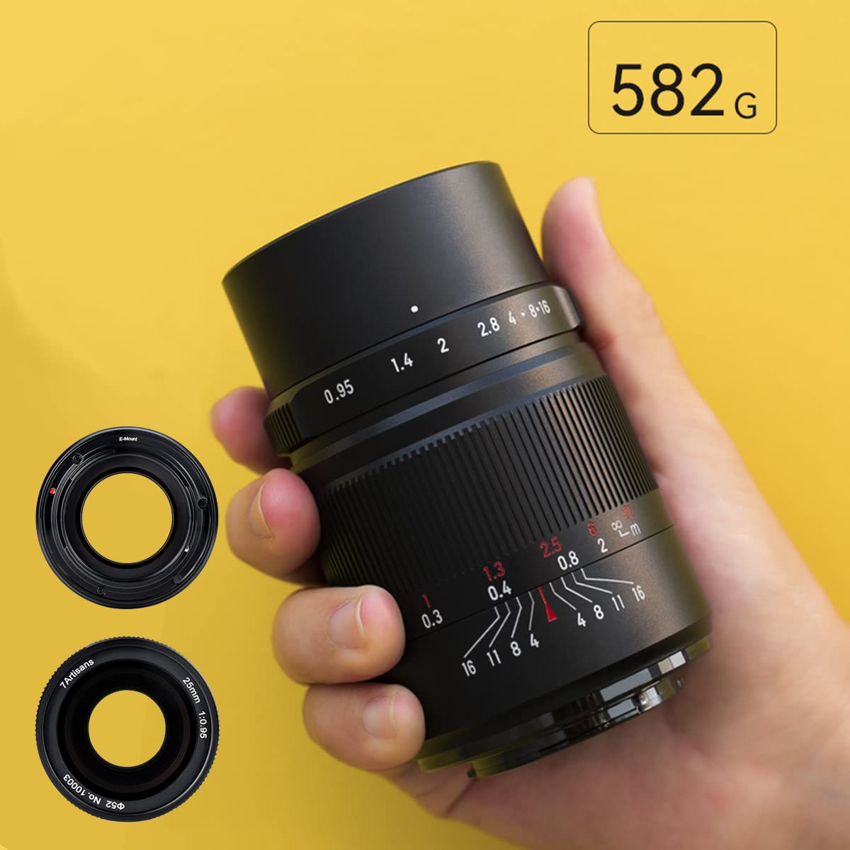 7artisans 25mm F0.95 APS-C Documentario Fotografia Grande Apertura Mirrorless Camera Prime Lens per Canon M1 M2 M3 M5 M6 M10 M50 M100