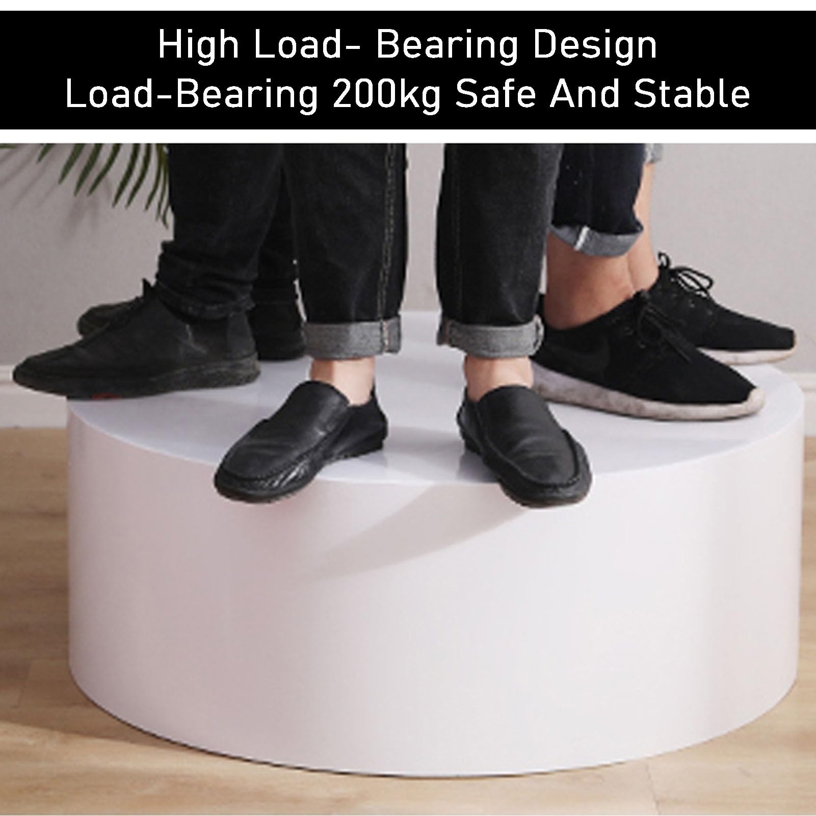 Pedestal de exhibición Redondo Blanco para Tiendas de Novias, decoración del hogar y Tiendas de Ropa - Base de Plataforma elevadora de Tablero de Densidad de 40 x 20 cm, Elegante Pedestal de