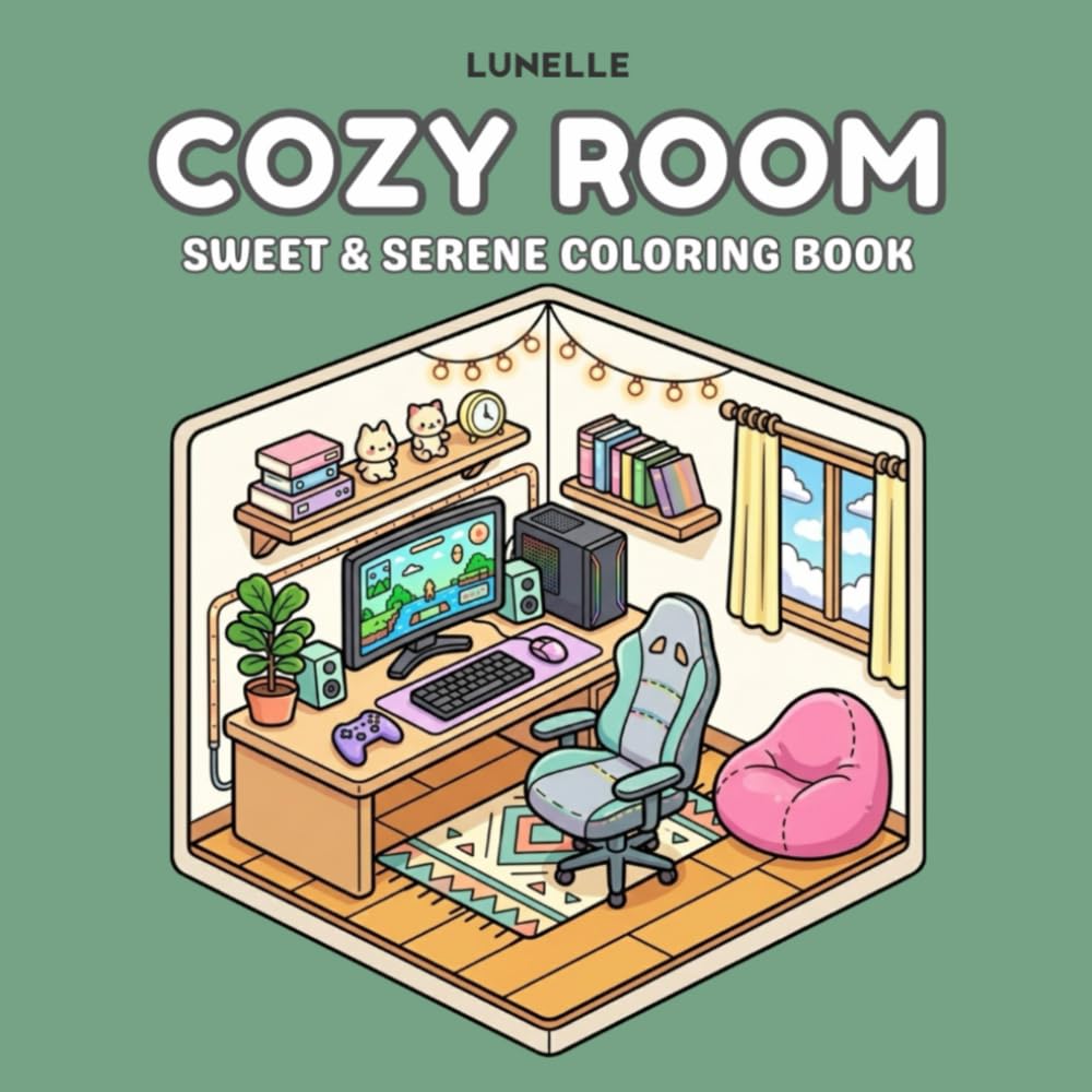 Cozy Room: Coloring Book for Adults and Teens Super Cute & Relaxing Designs of Warm, Hygge Spaces for Relaxation