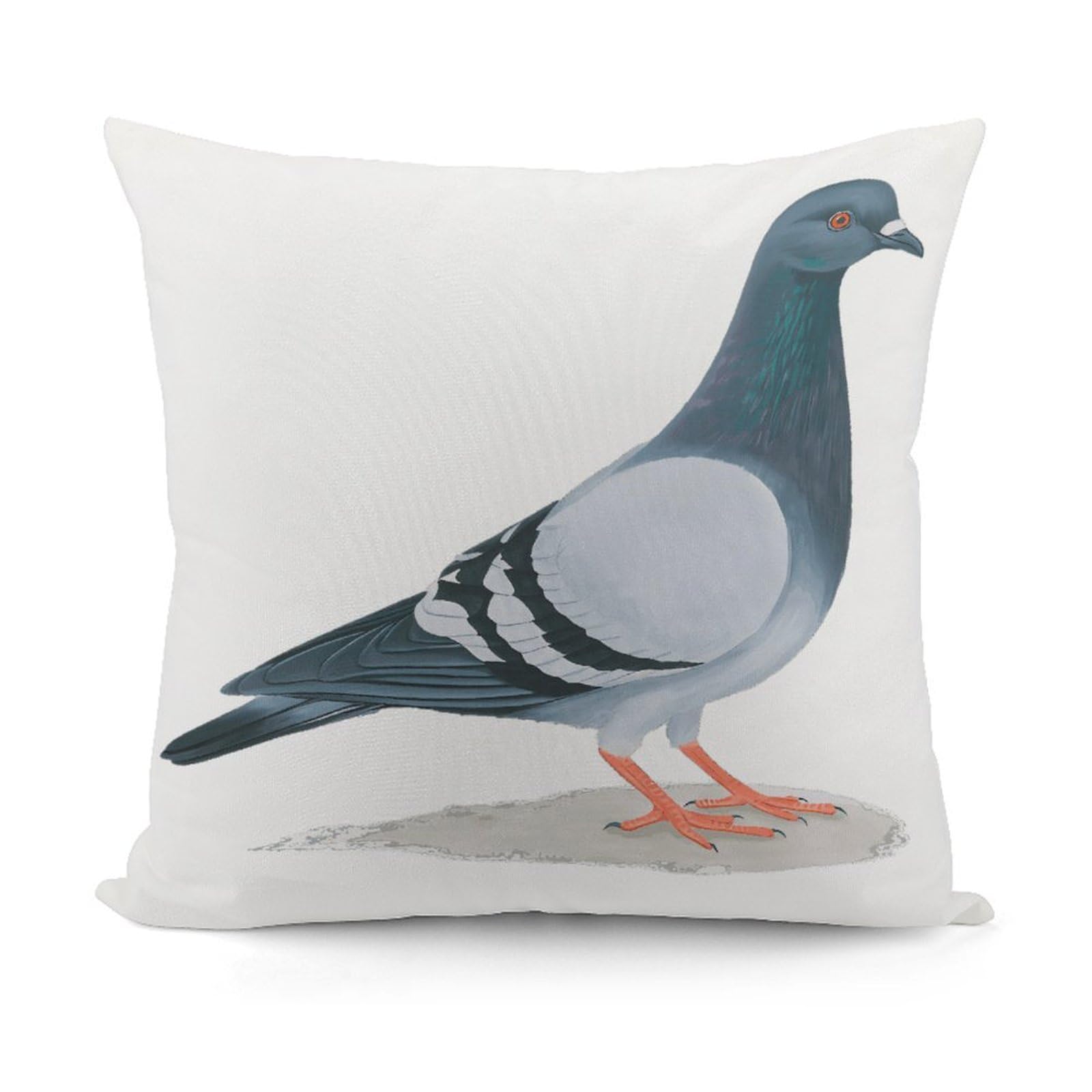 FekiLoot Pigeon Plush Cushion Covers, Double-Sided Throw Pillow Covers with Invisible Zipper, Comfortable Soft Square Cushion Cases for Sofa Bedroom Living Room 18x18 Inch (45x45cm)